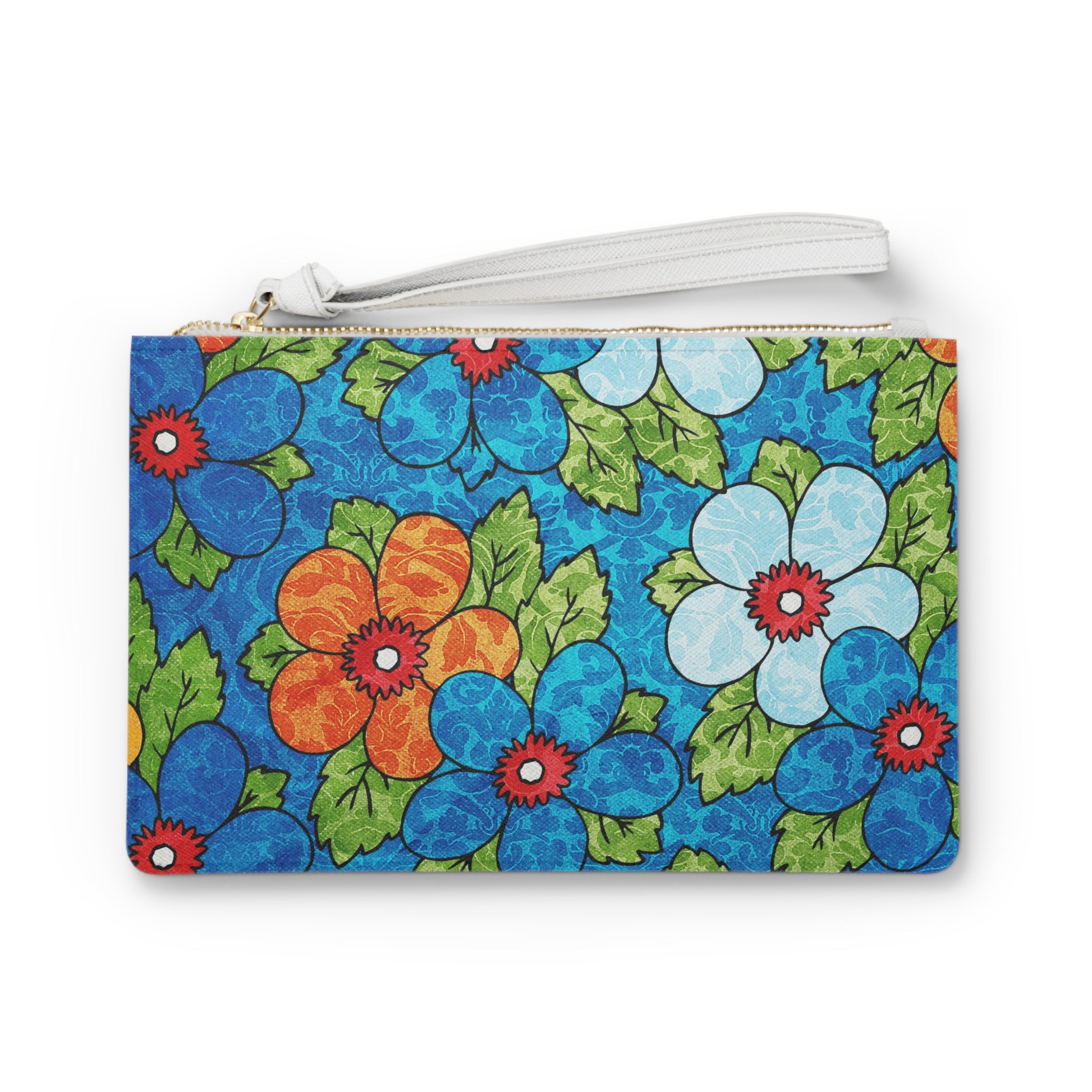 Blue Orange Groovy Clutch Bag, Artsulli - Art is Long, Life is Short, Bags, Size, One size, , , , , 38148889514738621164