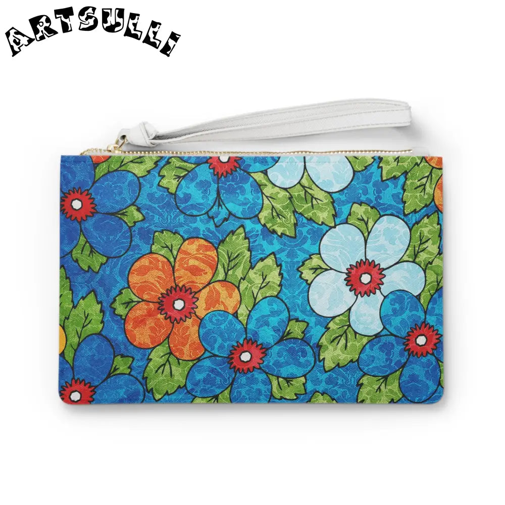 Blue Orange Groovy Clutch Bag, Artsulli - Art is Long, Life is Short, Bags, Size, One size, , , , , 38148889514738621164