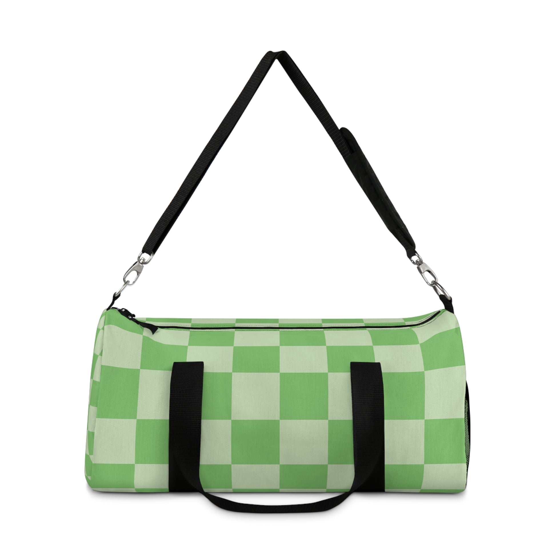 Checkerboard Green Duffel Bag, Artsulli - Art is Long, Life is Short, Bags, , , , , , , 