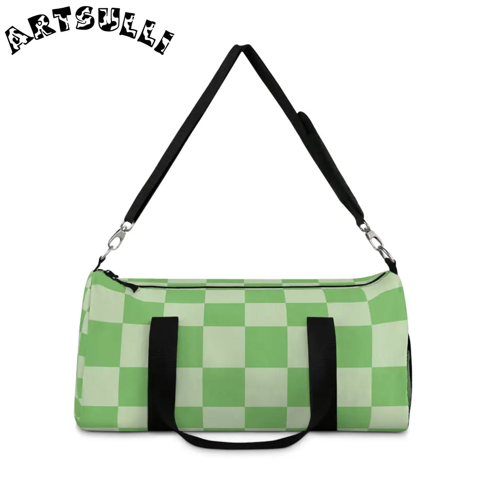 JAKKOUTTHEBXX Checkerboard Green Duffel Bag JAKKOUTTHEBXX Artsulli