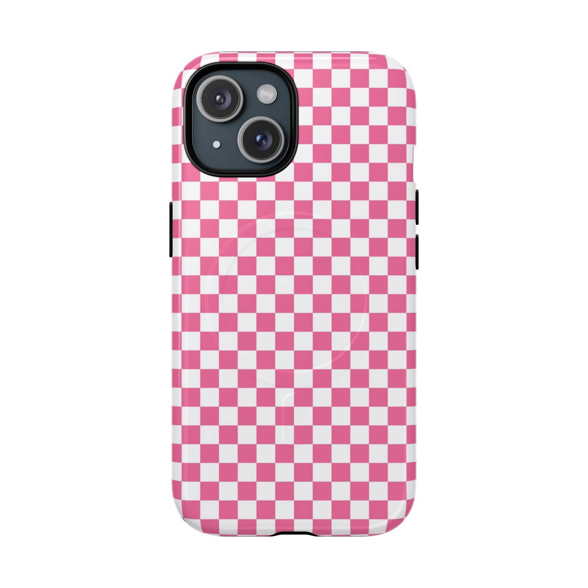 Yuyushiki Pink Check Tough Magnetic Cases, Artsulli - Art is Long, Life is Short, Phone Case, Size, iPhone 15, Surface, Glossy, , , 51244784644122591067