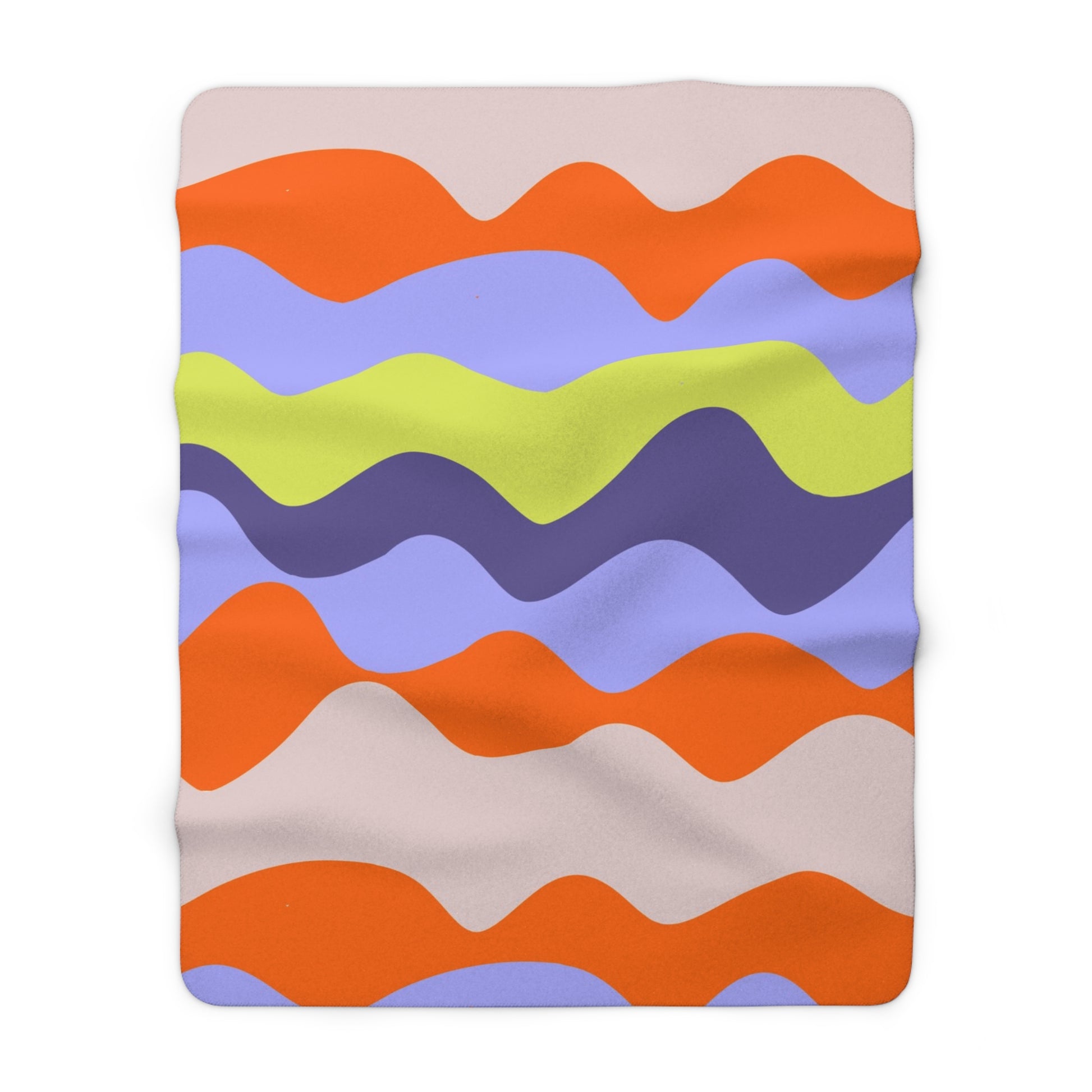 Waves Red and Blue Sherpa Fleece Blanket, Artsulli - Art is Long, Life is Short, Home Decor, Size, 60" × 80", , , , , 21965108800902284591