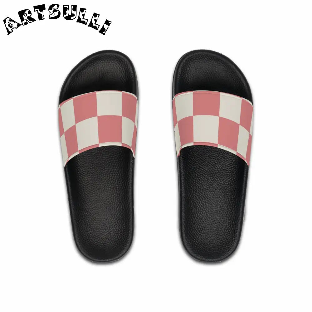 JAKKOUTTHEBXX Retro Checkered Grassland Sprites Men’s Slide Sandals