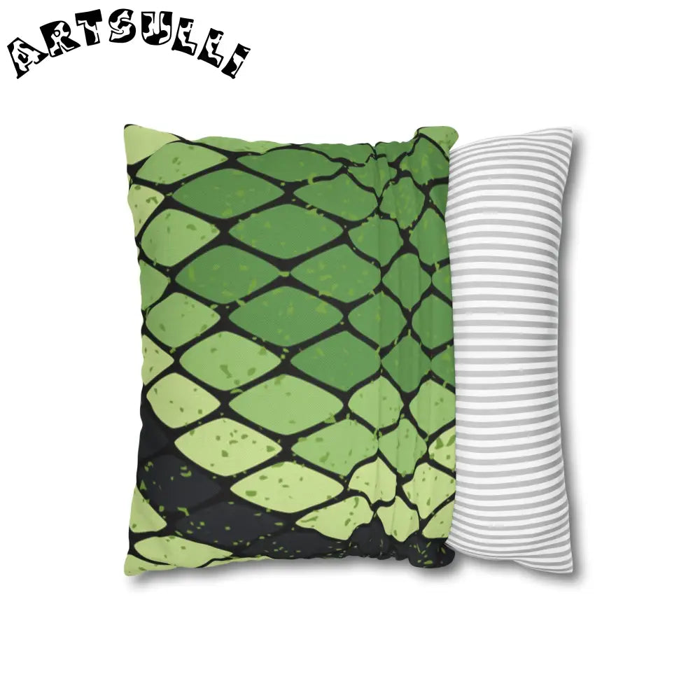 JAKKOUTTHEBXX Snake Skin Green and Black Spun Polyester Square