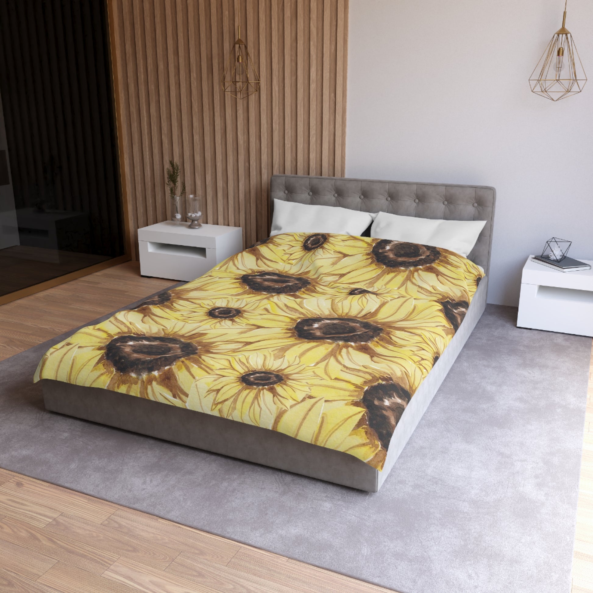 Retro Anime Sunflower Microfiber Duvet Cover, Artsulli - Art is Long, Life is Short, Home Decor, , , , , , , 