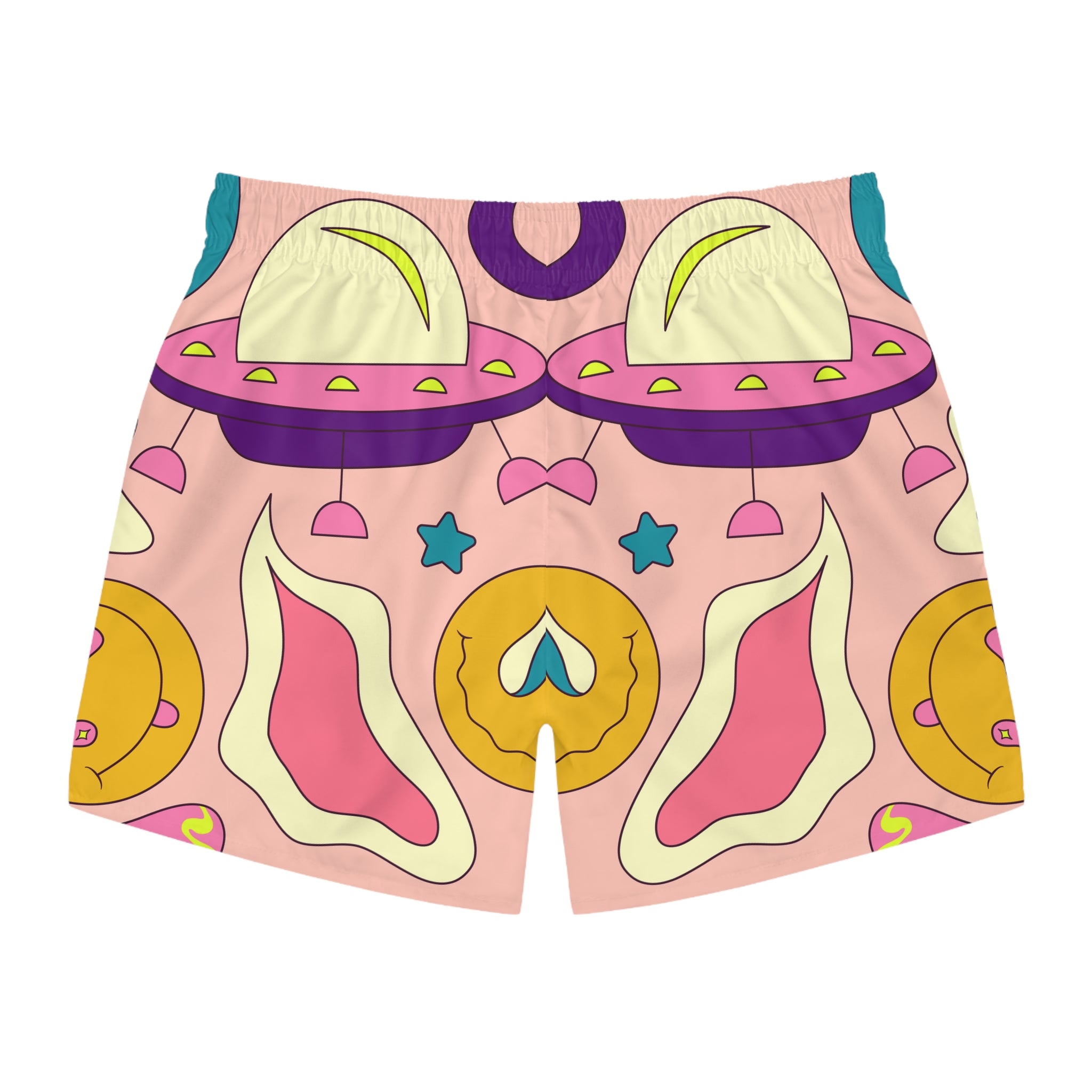 Trippy Spaceships Swim Trunks (AOP), Artsulli - Art is Long, Life is Short, All Over Prints, , , , , , , 