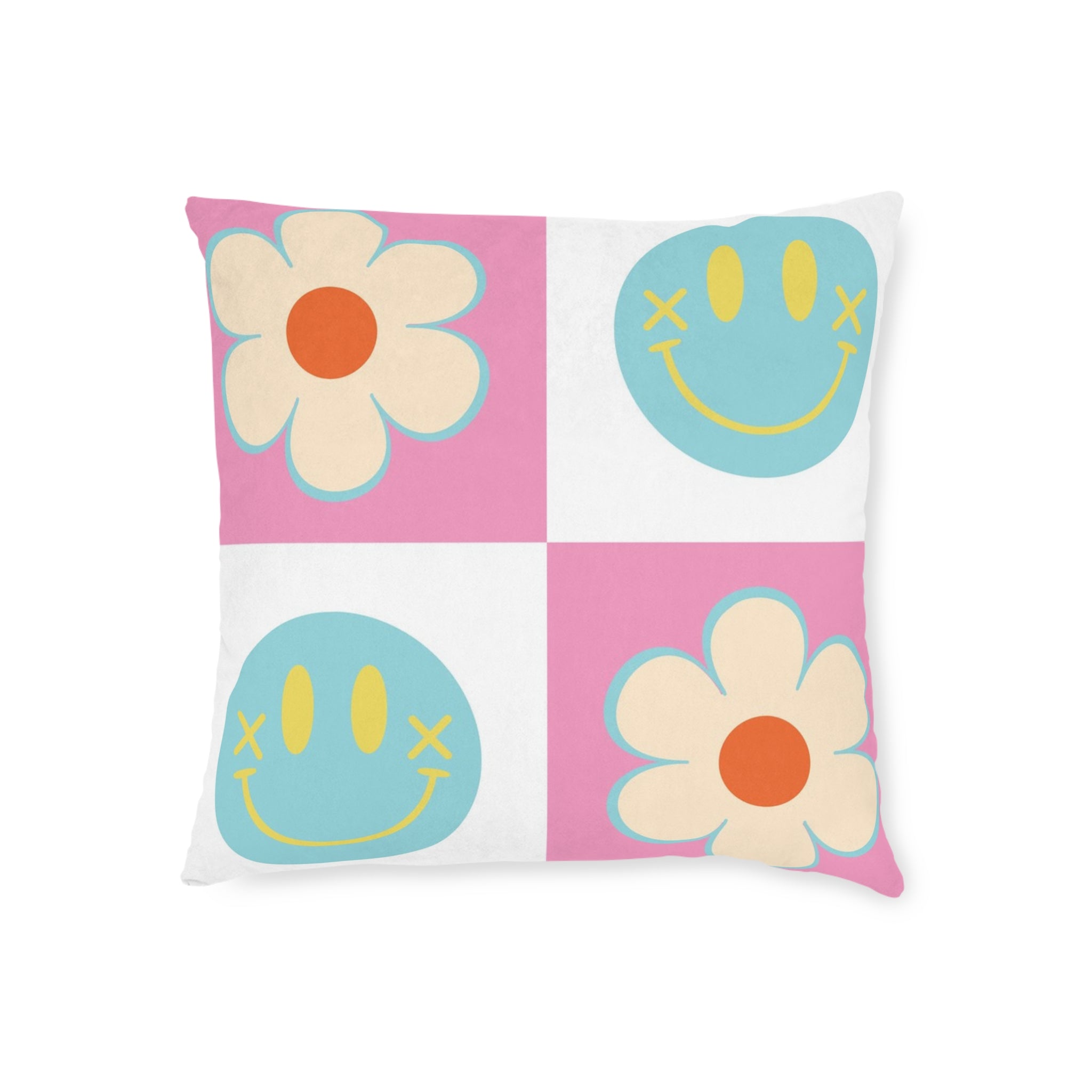 Madotsukis Grin Bloom Square Pillow, Artsulli - Art is Long, Life is Short, Home Decor, , , , , , , 