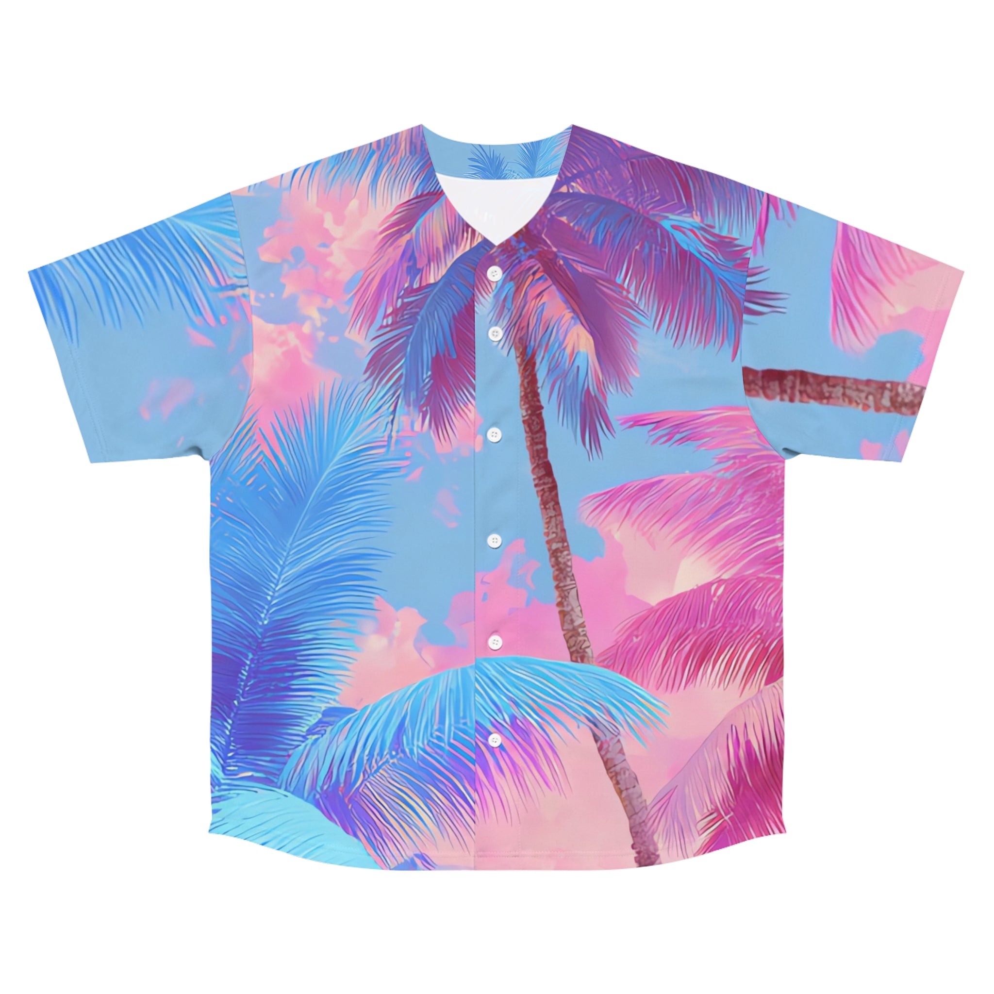 Ethereal Pastel Palms Men's Baseball Jersey (AOP), Artsulli - Art is Long, Life is Short, All Over Prints, Size, S, Color, Seam thread color automatically matched to design, , , 12883920896509263467