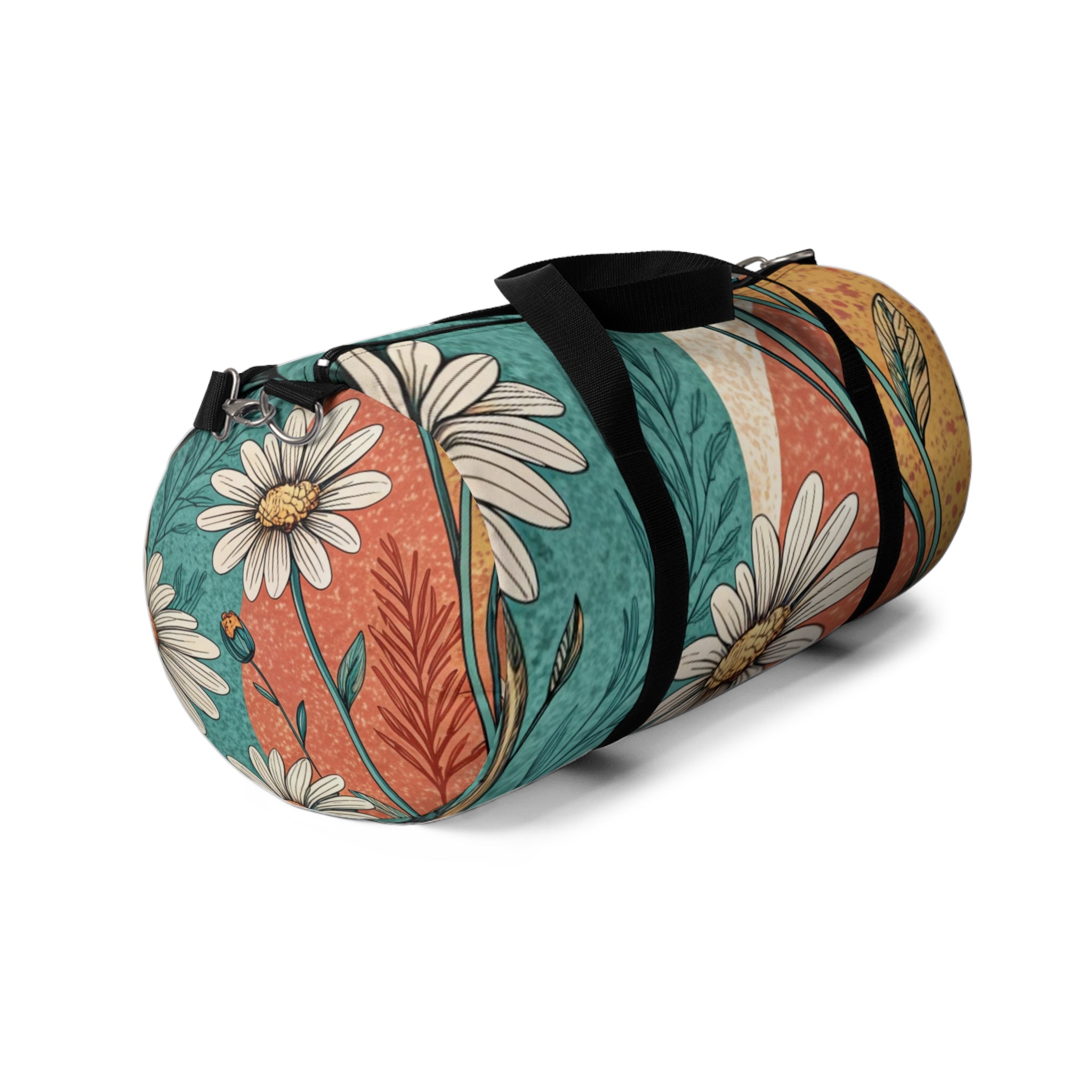 Retro Daisy Dream Duffel Bag, Artsulli - Art is Long, Life is Short, Bags, , , , , , , 