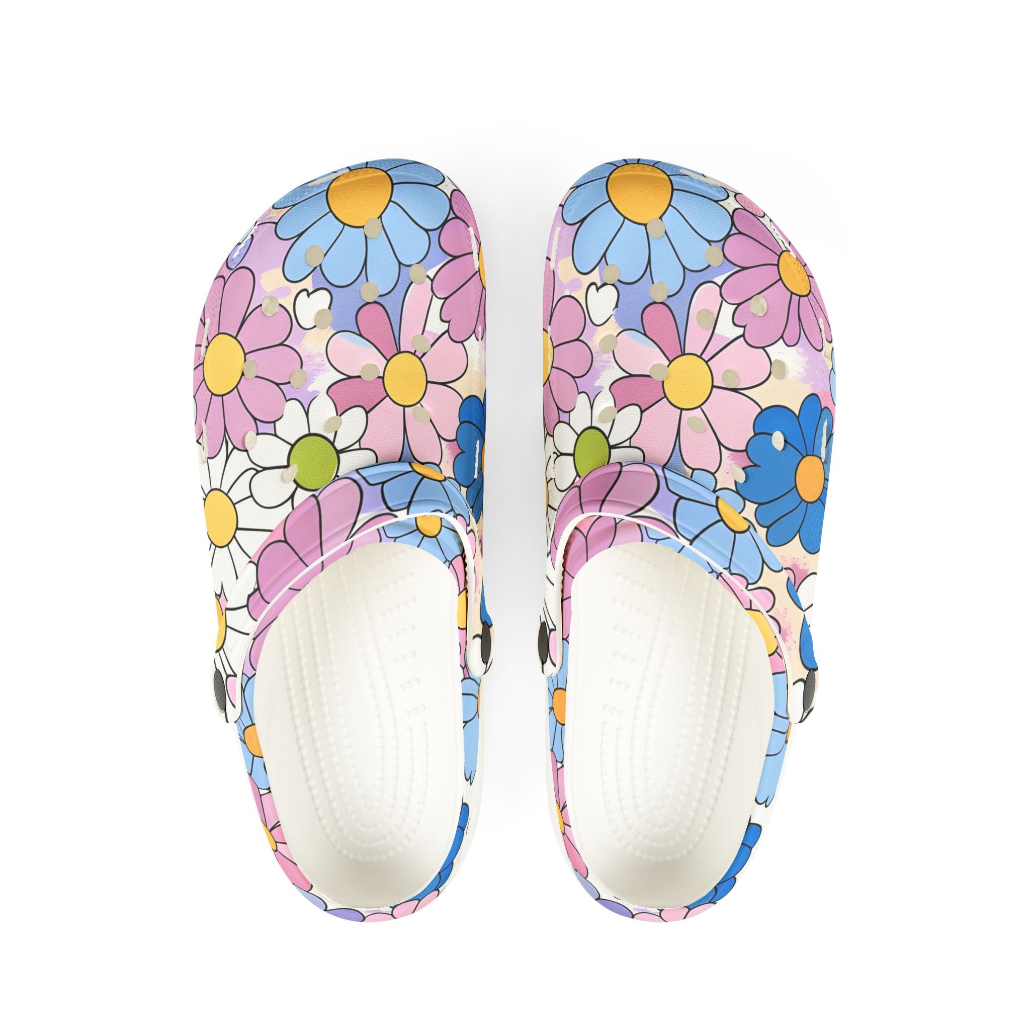 Flower Hour Purple and Blue EVA Foam Rubber Shoes (AOP), Artsulli - Art is Long, Life is Short, Shoes, Size, US 6 (Women's), Color, White, , , 52230000434725