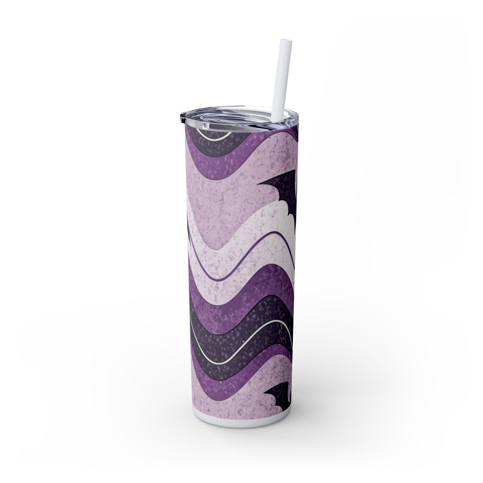 Bat Wave Skinny Tumbler with Straw, 20oz, Artsulli - Art is Long, Life is Short, Mug, , , , , , , 