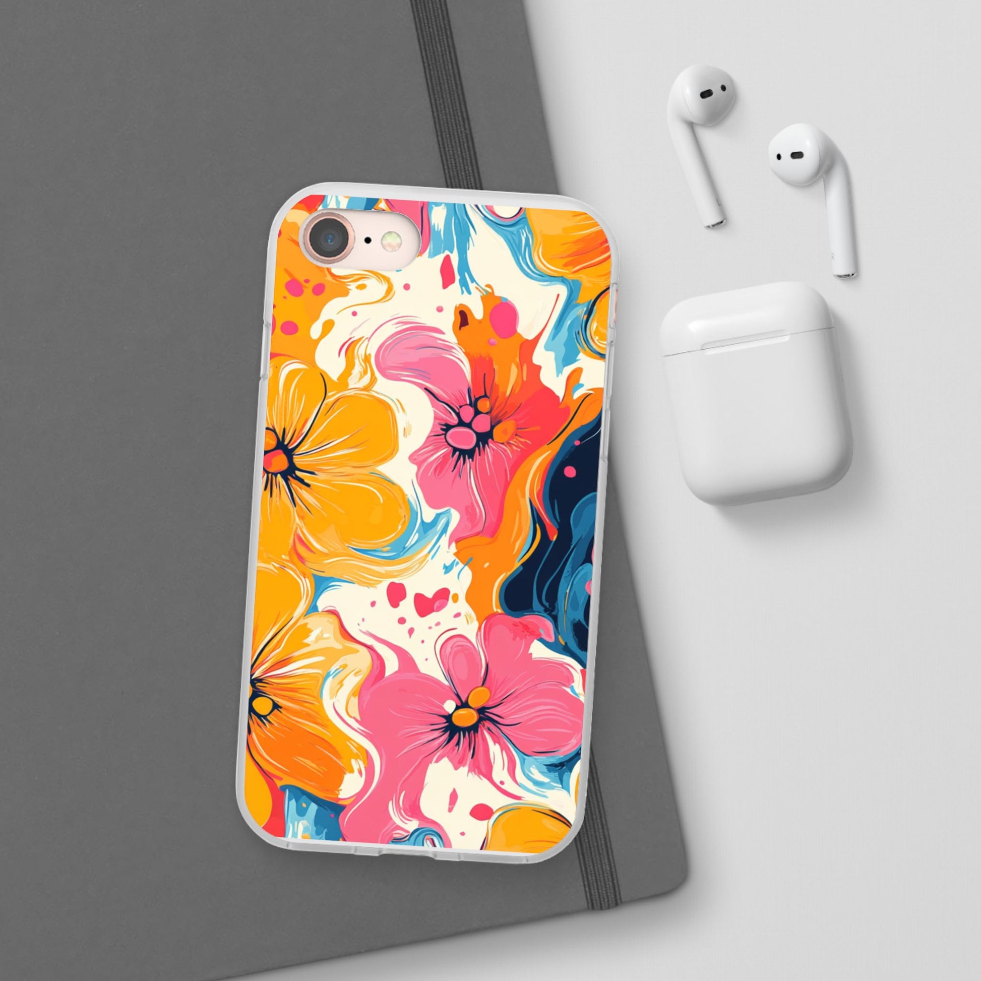 Vibrant Abstract Floral Flexi Case, Artsulli - Art is Long, Life is Short, Phone Case, , , , , , , 
