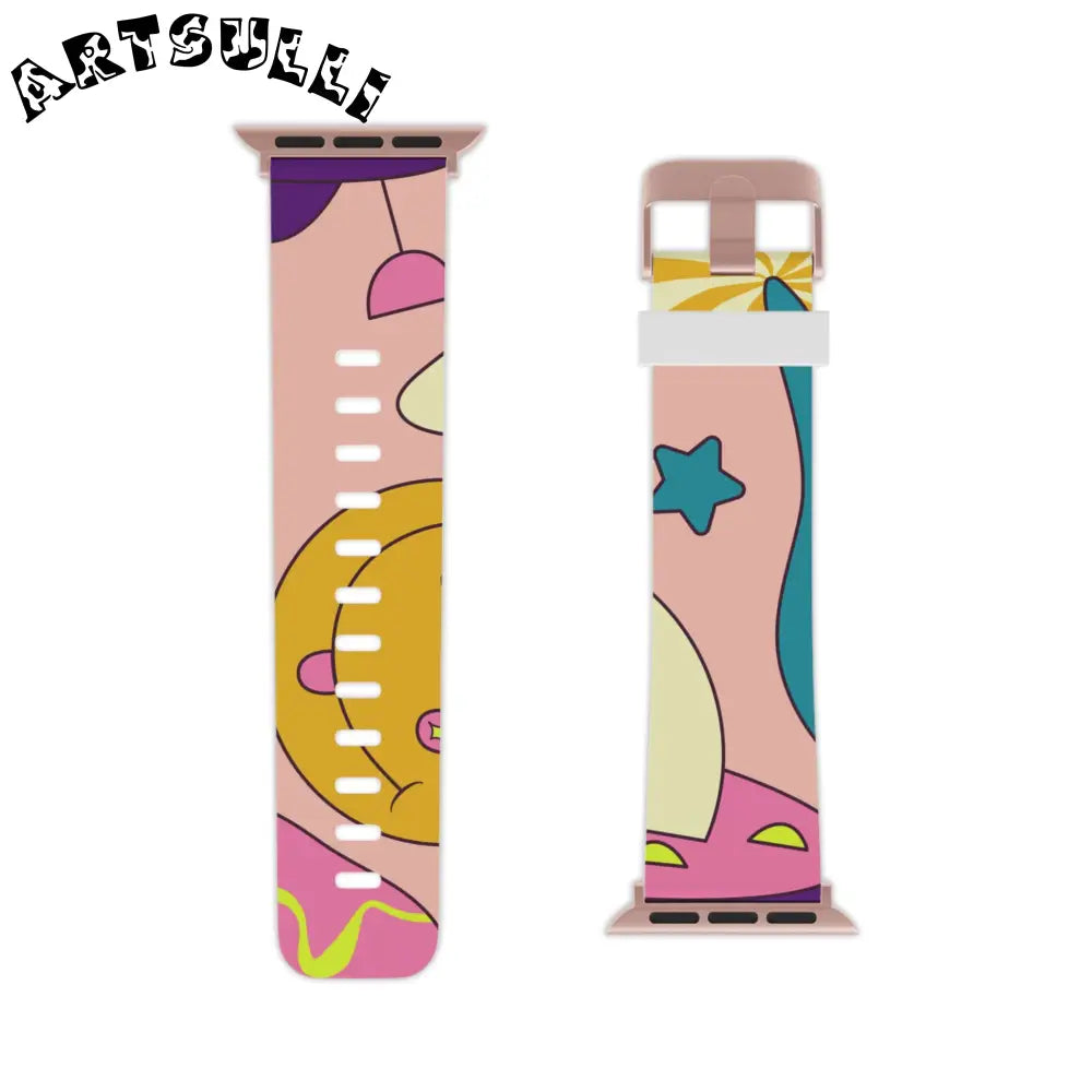 JAKKOUTTHEBXX Trippy Spaceships Pink Watch Band for Apple Watch