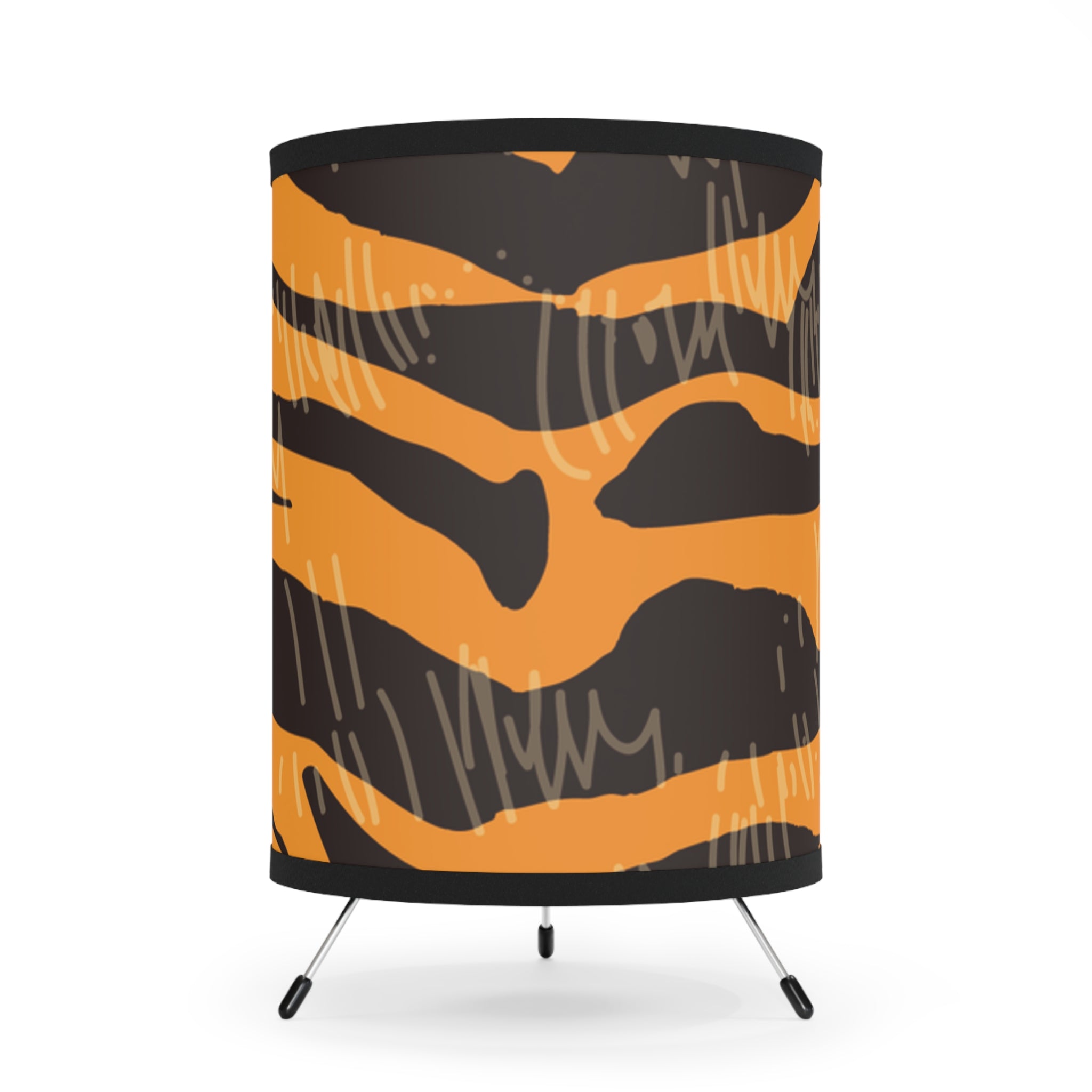 Tiger Scratches Orange & Black Tripod Lamp with High-Res Printed Shade, US\CA plug, Artsulli - Art is Long, Life is Short, Home Decor, Size, One size, Color, Black, , , 13073730339242