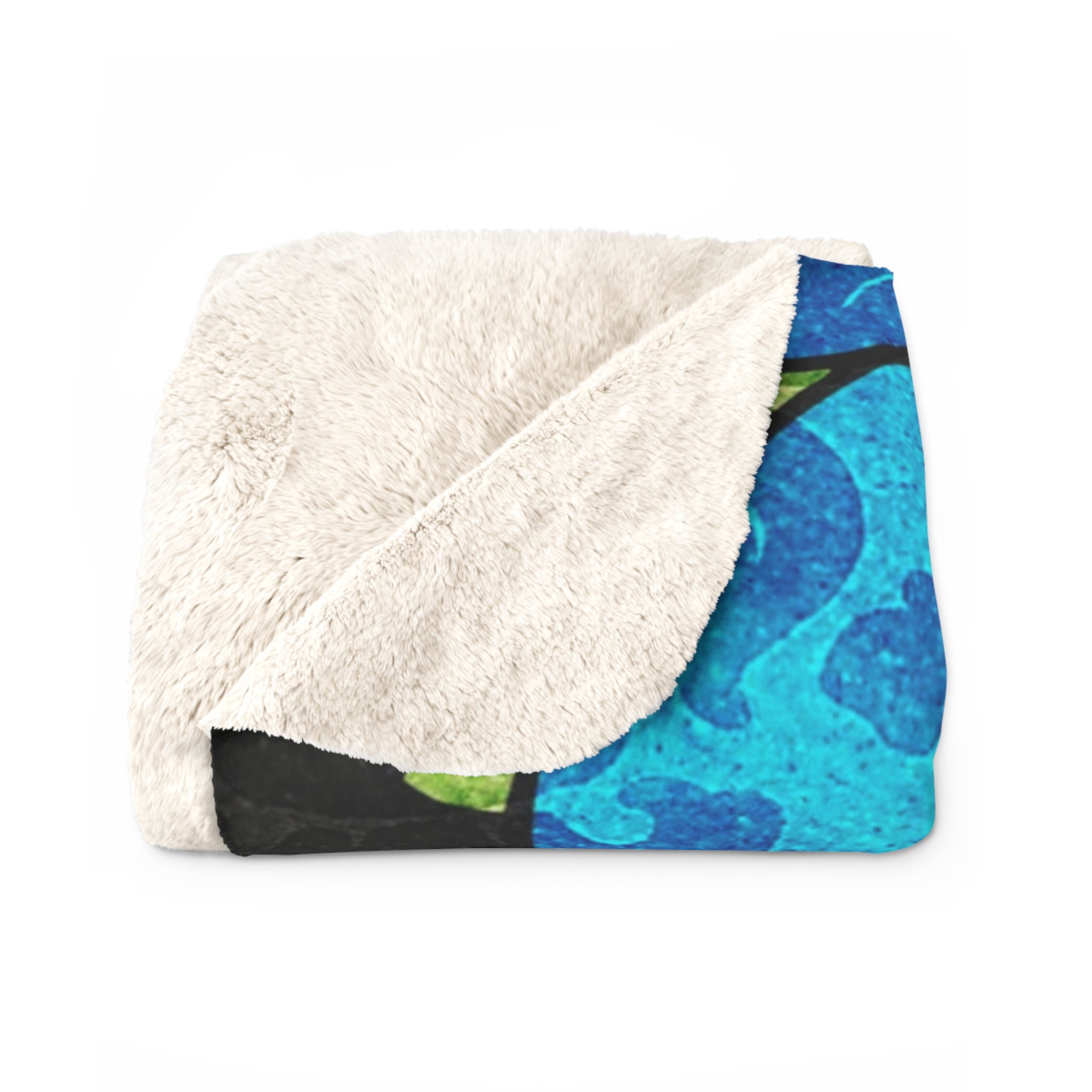 Groovy Black Floral Kl Sherpa Fleece Blanket, Artsulli - Art is Long, Life is Short, Home Decor, , , , , , , 