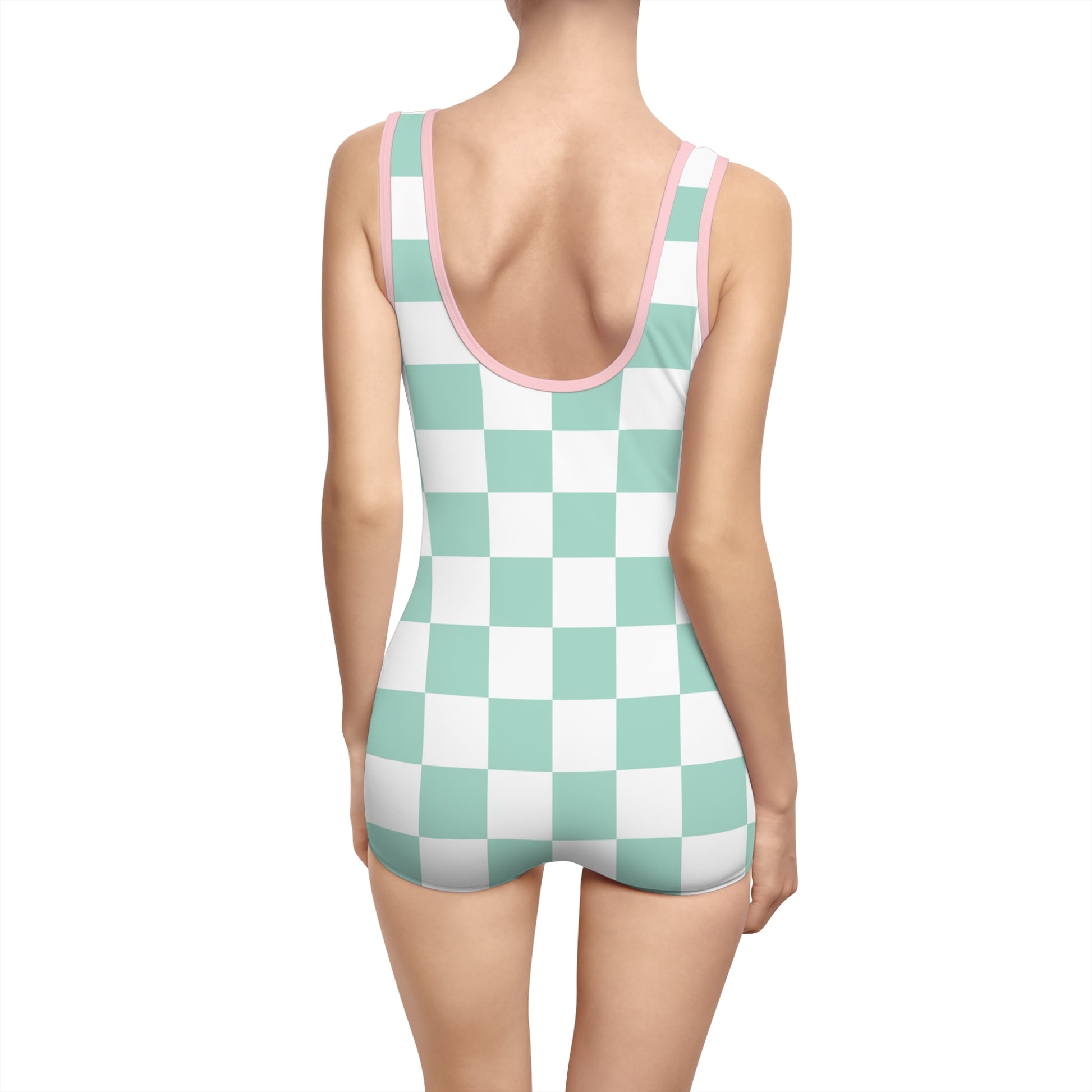 Chessboard Women's Vintage Swimsuit (AOP), Artsulli - Art is Long, Life is Short, All Over Prints, , , , , , , 