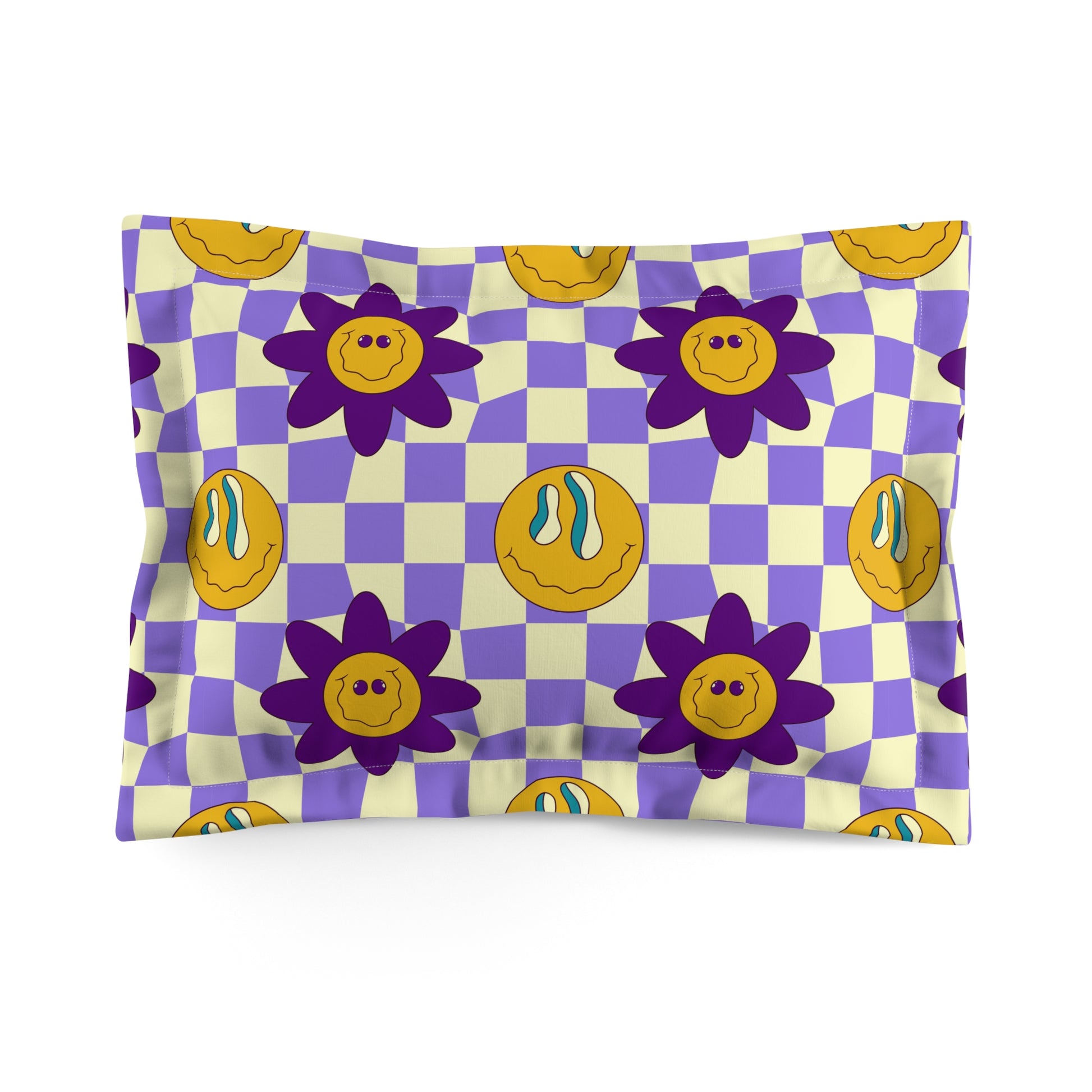 Trippy Flower Power Motifs Microfiber Pillow Sham, Artsulli - Art is Long, Life is Short, Home Decor, Size, Standard, , , , , 13732286772723