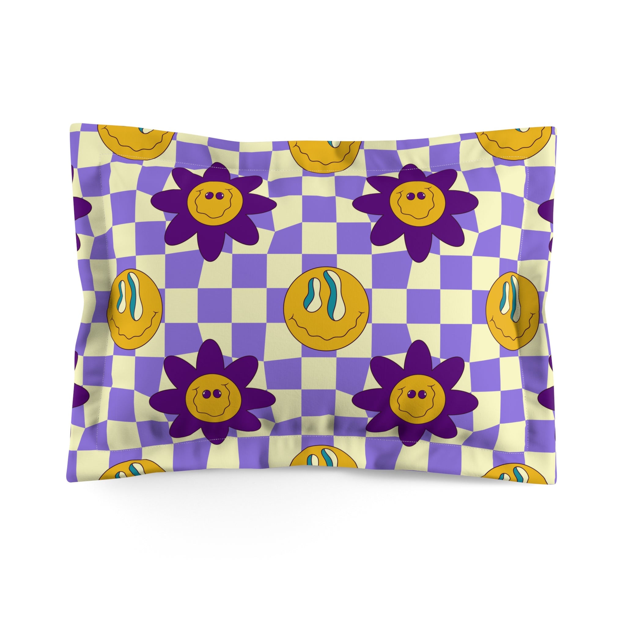 Trippy Flower Power Motifs Microfiber Pillow Sham, Artsulli - Art is Long, Life is Short, Home Decor, Size, Standard, , , , , 13732286772723
