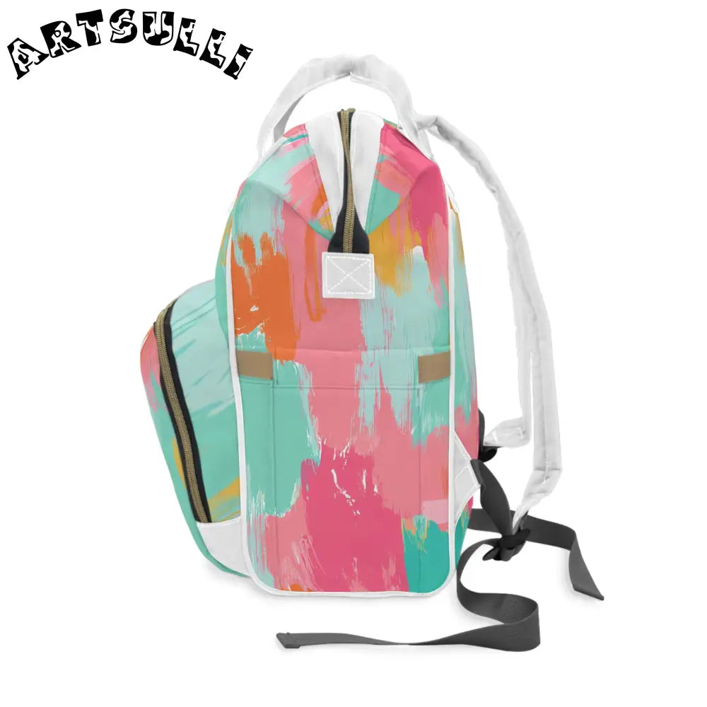 JAKKOUTTHEBXX Preppy Pixel Bloom Multifunctional Diaper Backpack