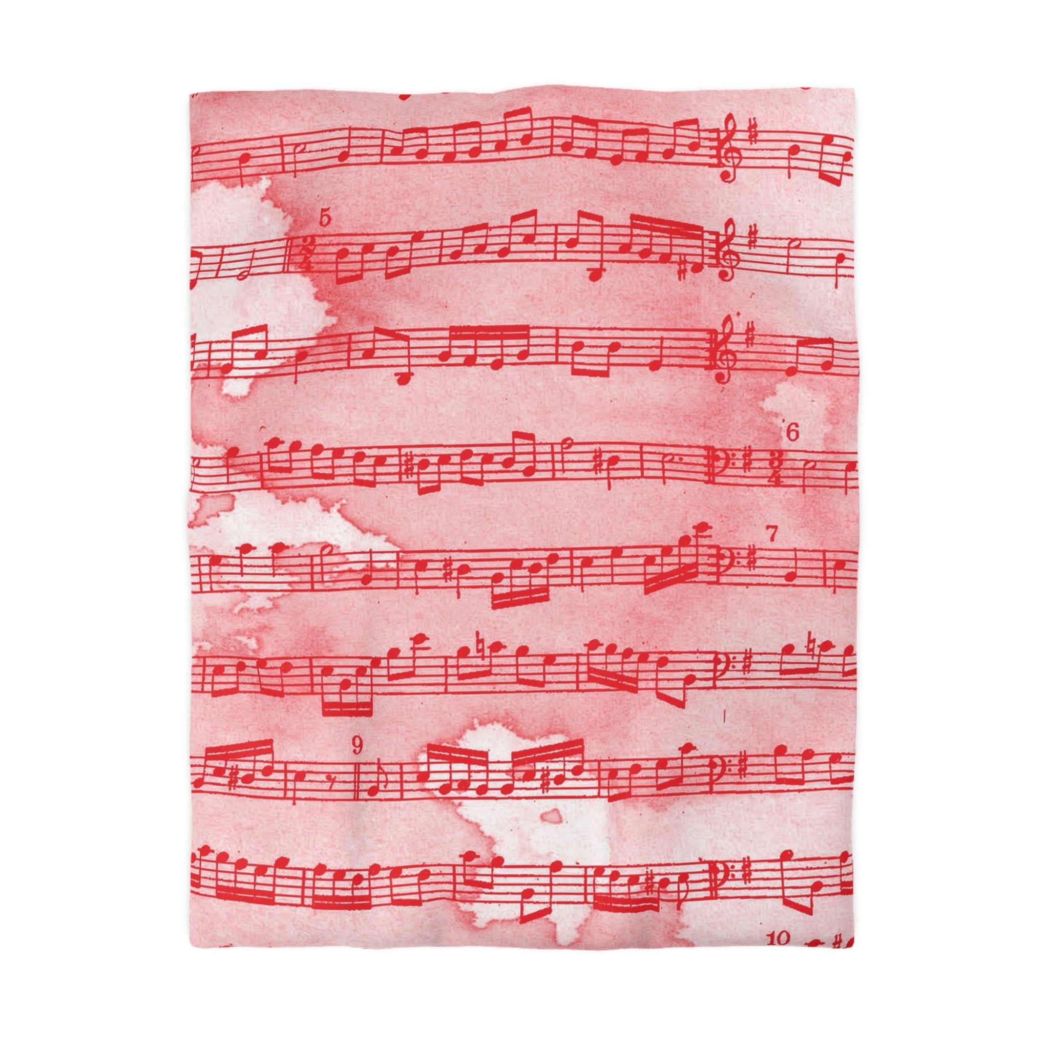 Drip Spill Type Beat Sheet Music Red Microfiber Duvet Cover, Artsulli - Art is Long, Life is Short, Home Decor, Size, Twin, Color, White, , , 29562151632360602790