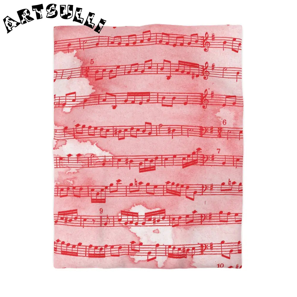 JAKKOUTTHEBXX Red Watercolor Sheet Music Art Printed Duvet Cover 2025