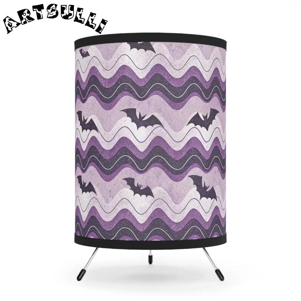 JAKKOUTTHEBXX Bat Wave Tripod Lamp with High-Res Printed Shade US\CA