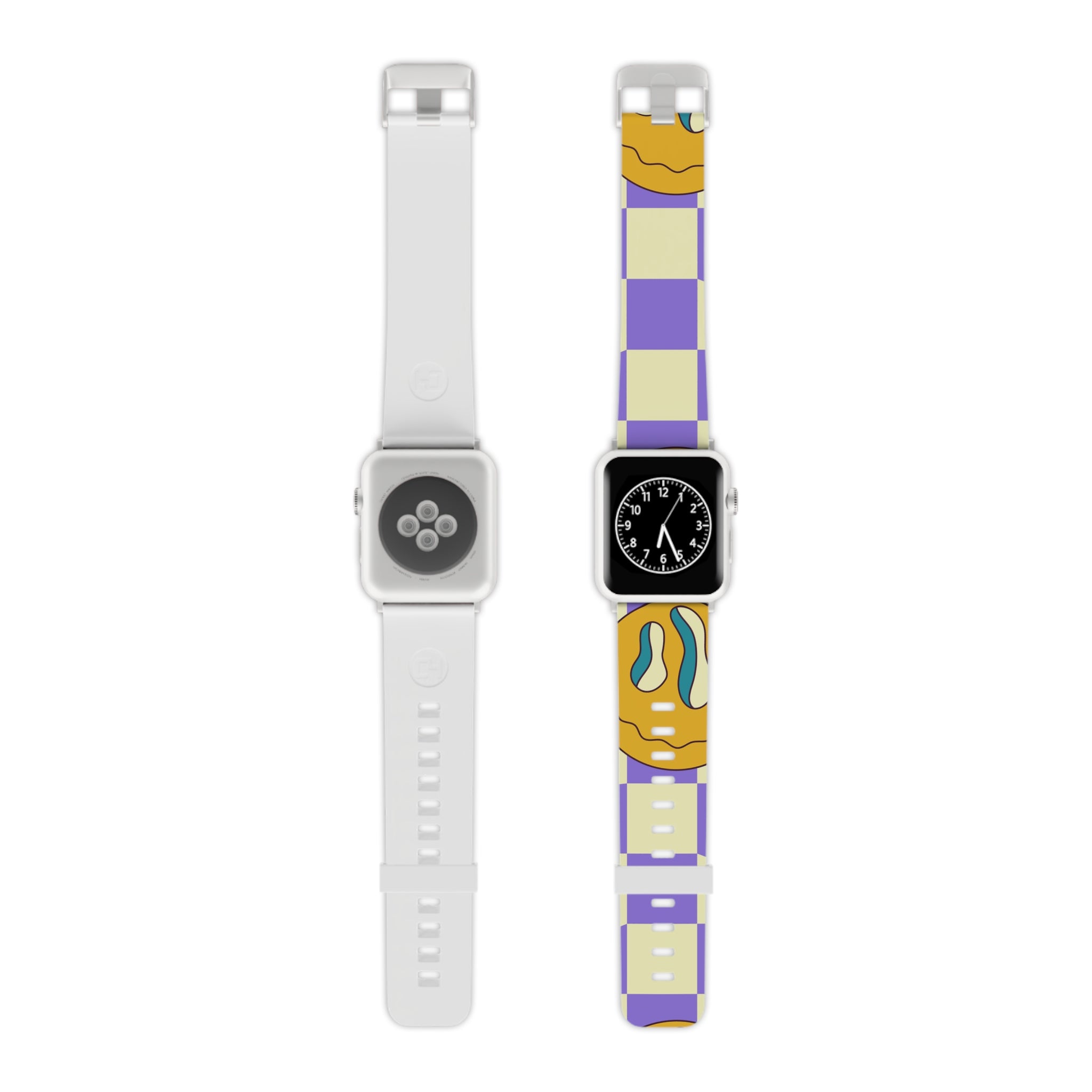 Trippy Flower Power Motifs Watch Band for Apple Watch, Artsulli - Art is Long, Life is Short, Accessories, Size, 7.5'' × 0.75'' / 38 - 40 mm, Color, Silver, , , 13775698451863