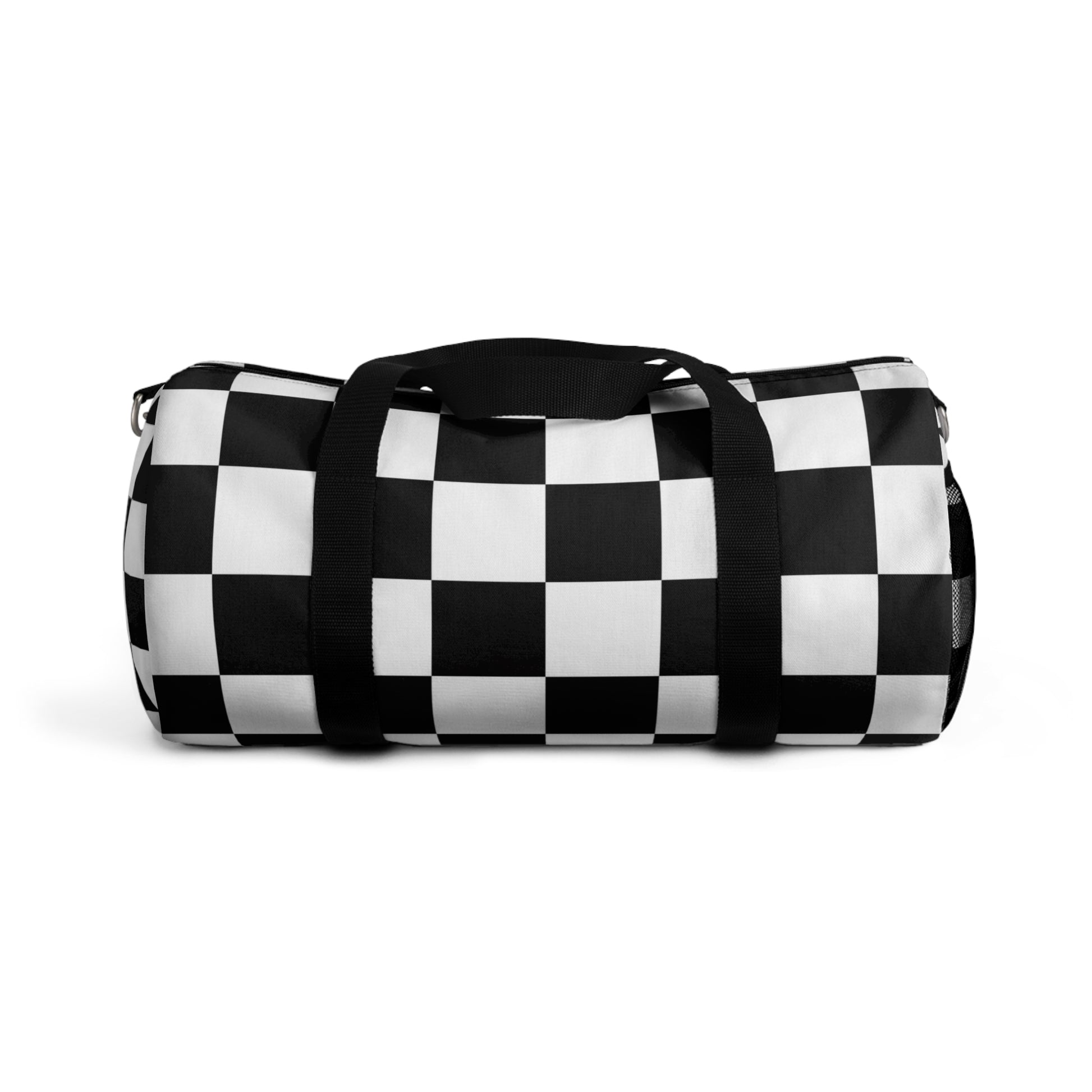 Checkerboard Black and White Duffel Bag, Artsulli - Art is Long, Life is Short, Bags, Size, Small, , , , , 23464010654296