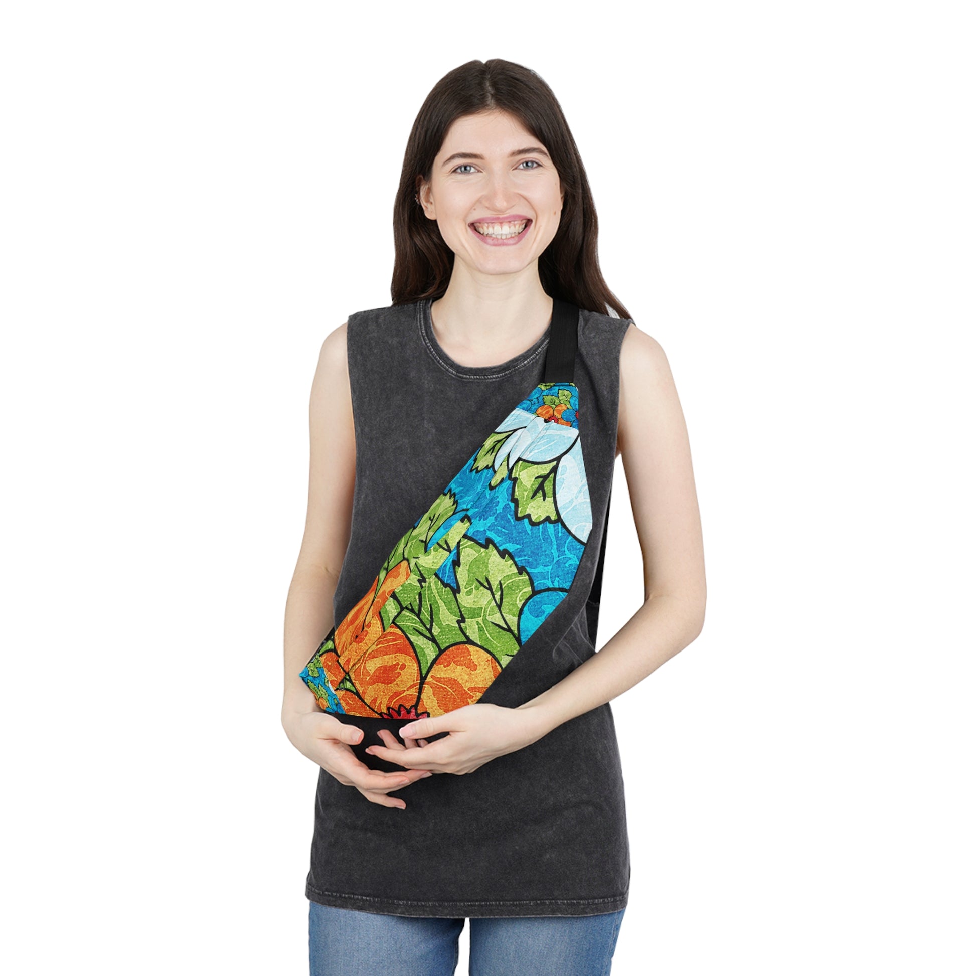 Blue Orange Groovy Large Fanny Pack, Artsulli - Art is Long, Life is Short, Bags, , , , , , , 