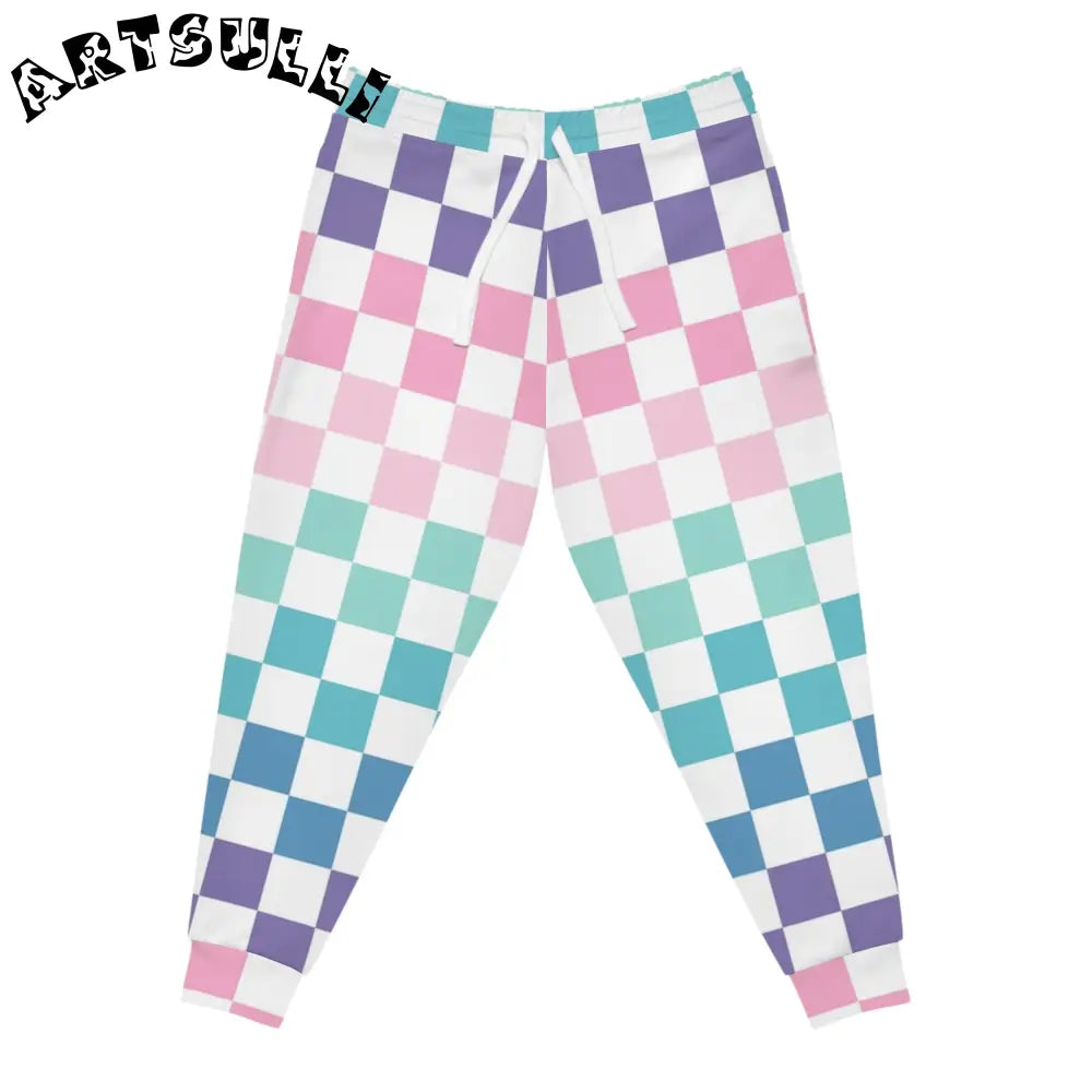 JAKKOUTTHEBXX Vaporwave Rainbow Checkerboard Multi-Color Athletic