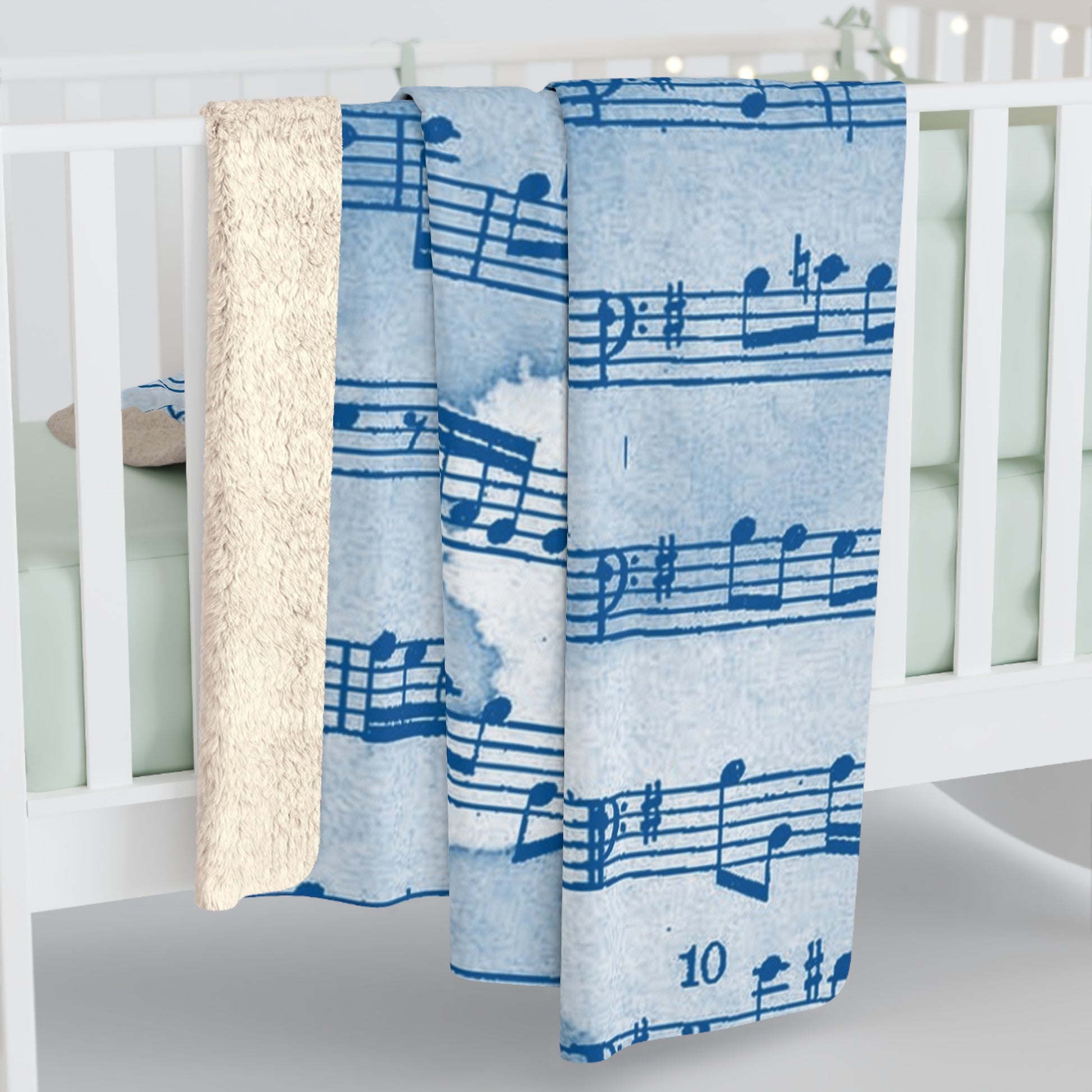 Drip Spill Type Beat Sheet Music Blue Sherpa Fleece Blanket, Artsulli - Art is Long, Life is Short, Home Decor, , , , , , , 