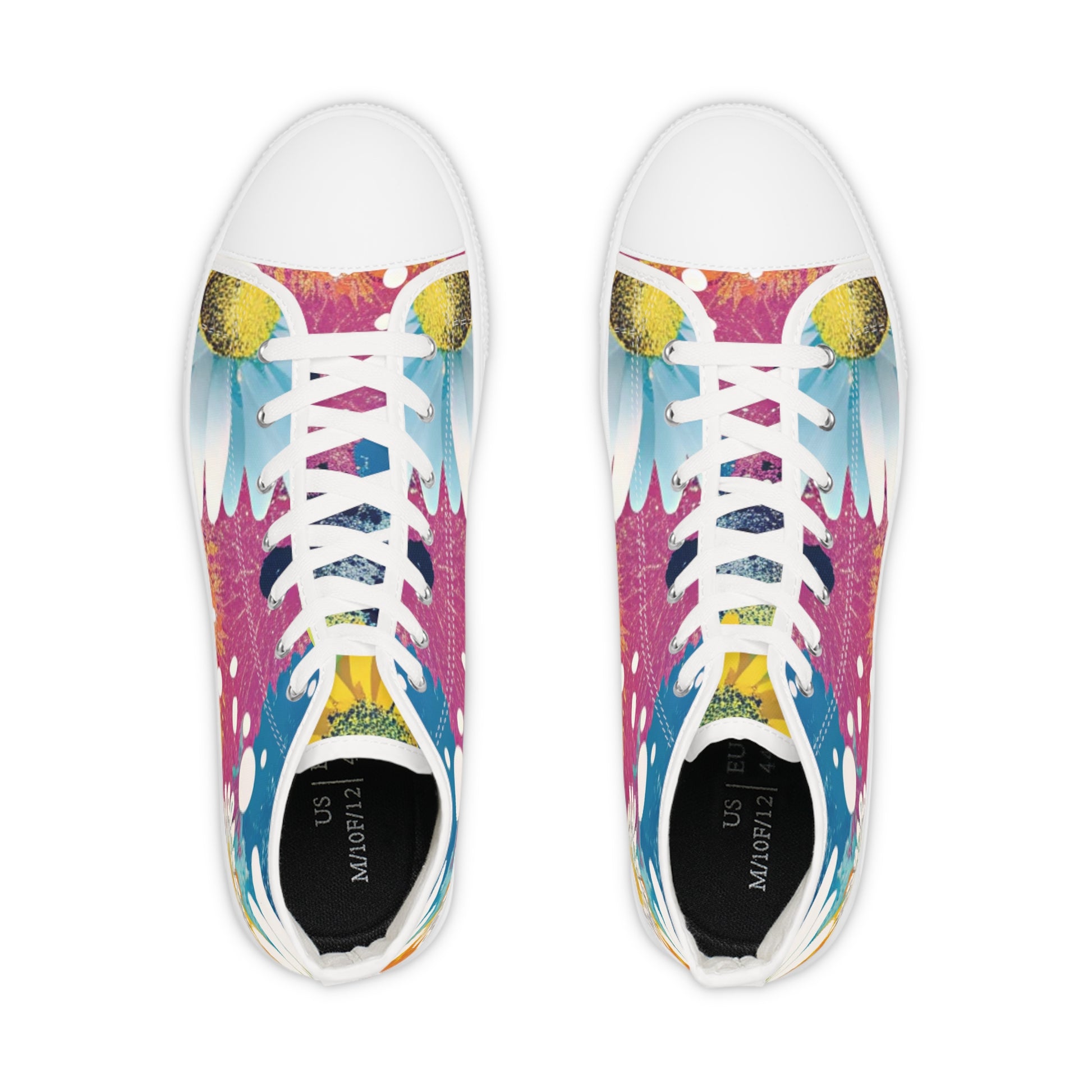 Magical Flower Explosion IV Multi-Color Men's High Top Sneakers, Artsulli - Art is Long, Life is Short, Shoes, , , , , , , 