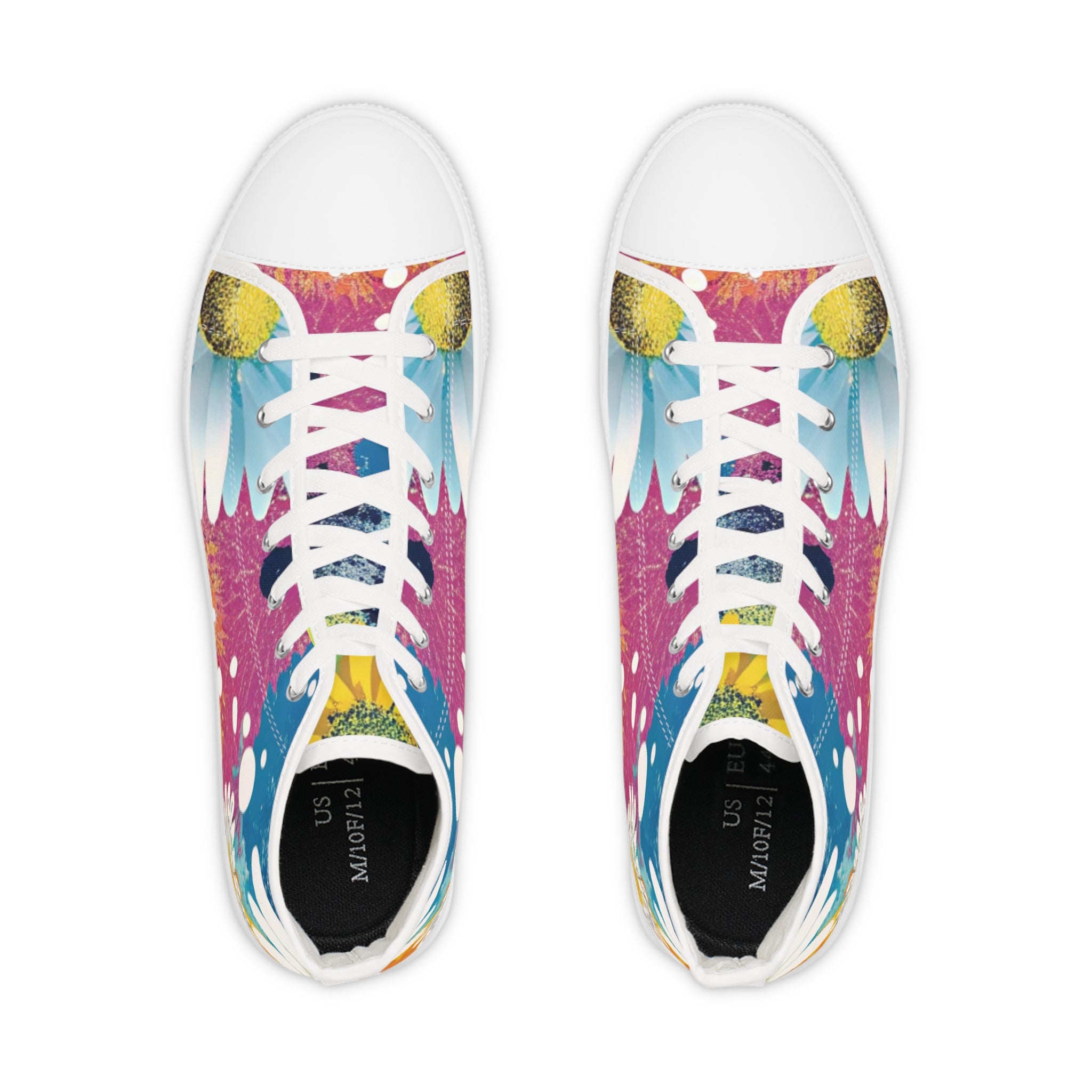 Magical Flower Explosion IV Multi-Color Men's High Top Sneakers, Artsulli - Art is Long, Life is Short, Shoes, , , , , , , 