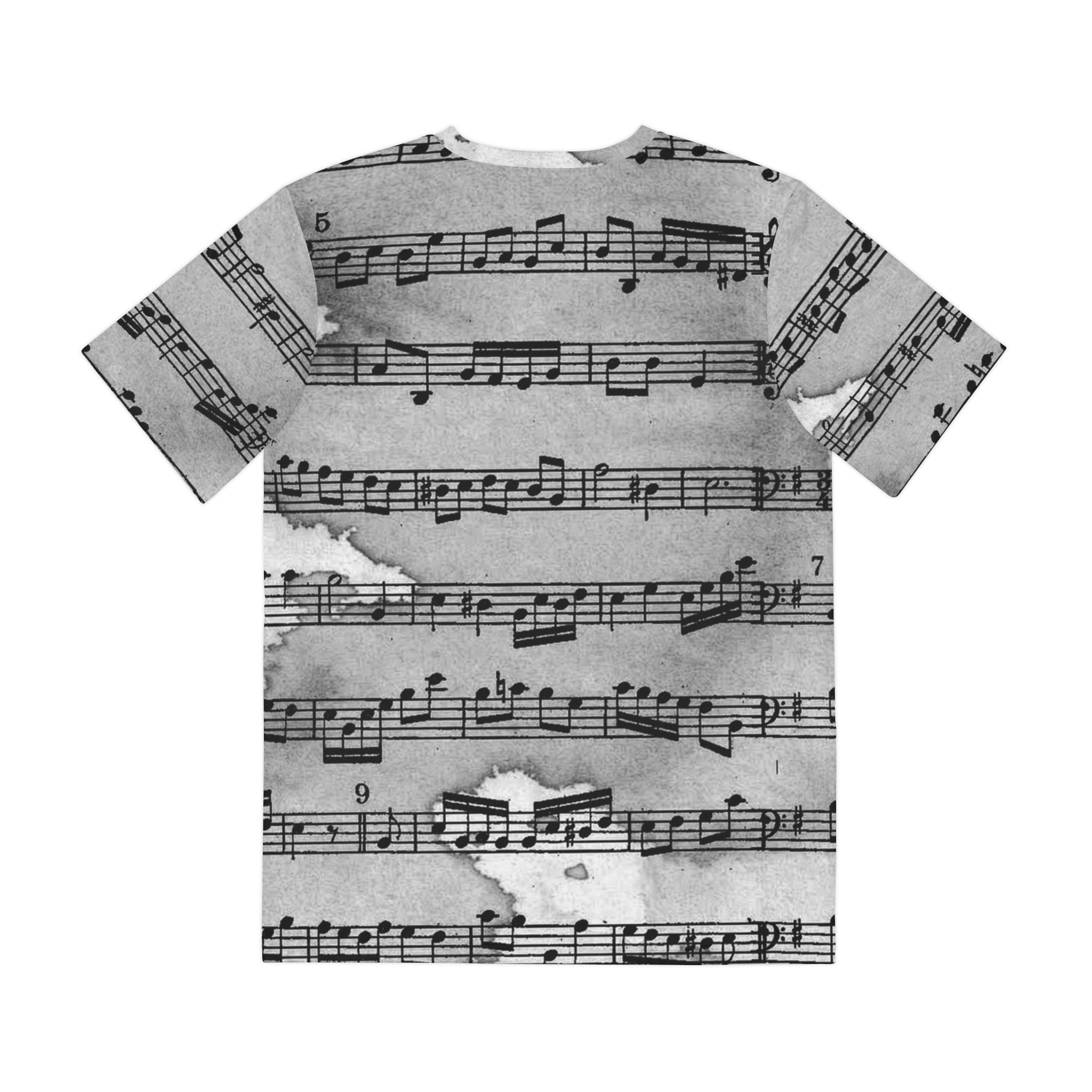 Drip Spill Type Beat Sheet Music Black Men's Polyester Tee (AOP), Artsulli - Art is Long, Life is Short, All Over Prints, , , , , , , 
