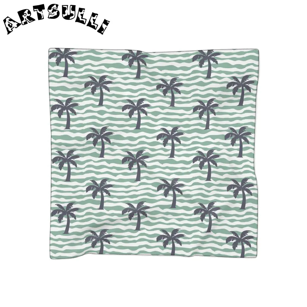 JAKKOUTTHEBXX Wavy Stripes and Palm Trees Poly Scarf JAKKOUTTHEBXX