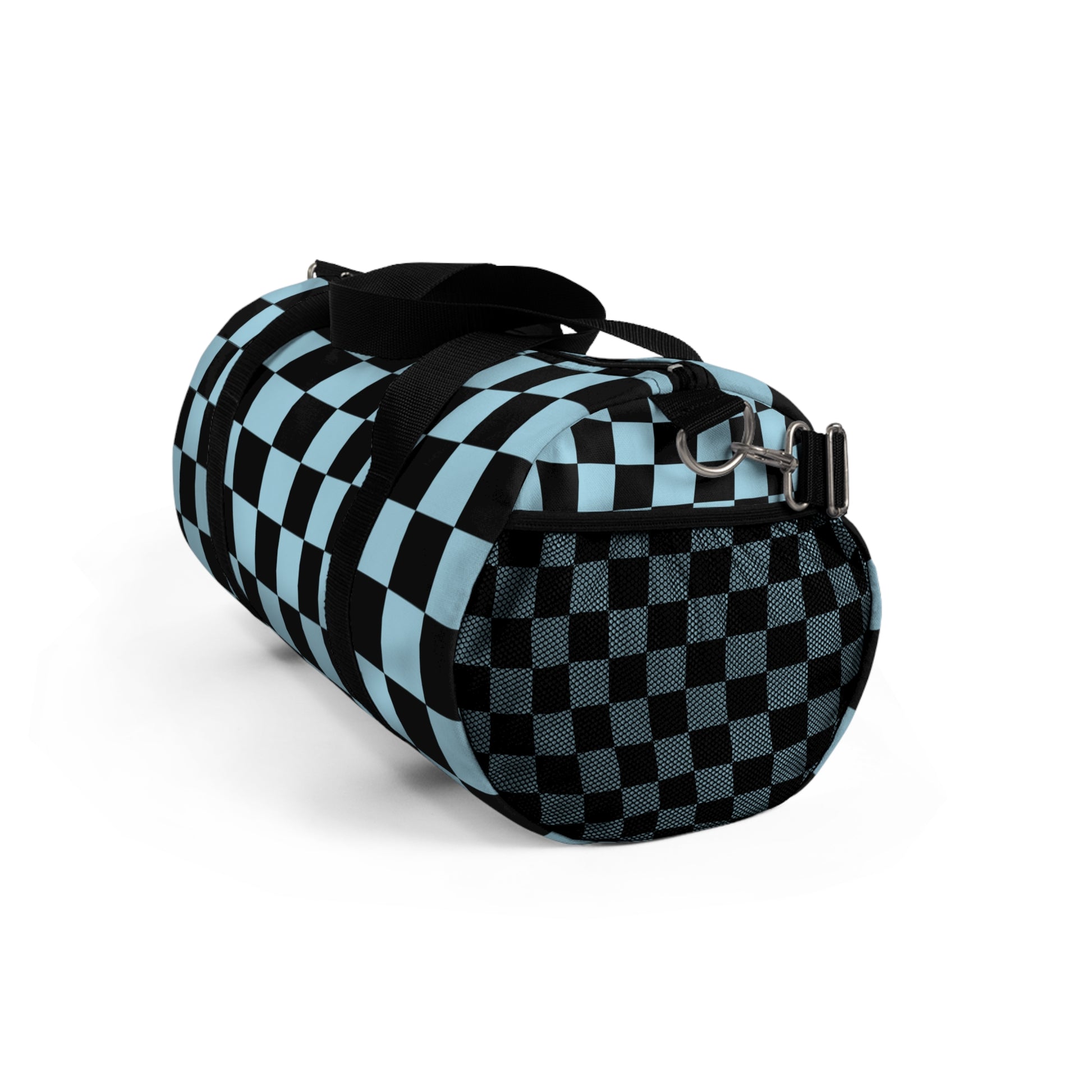 Checkerboard Black and Blue Duffel Bag, Artsulli - Art is Long, Life is Short, Bags, , , , , , , 