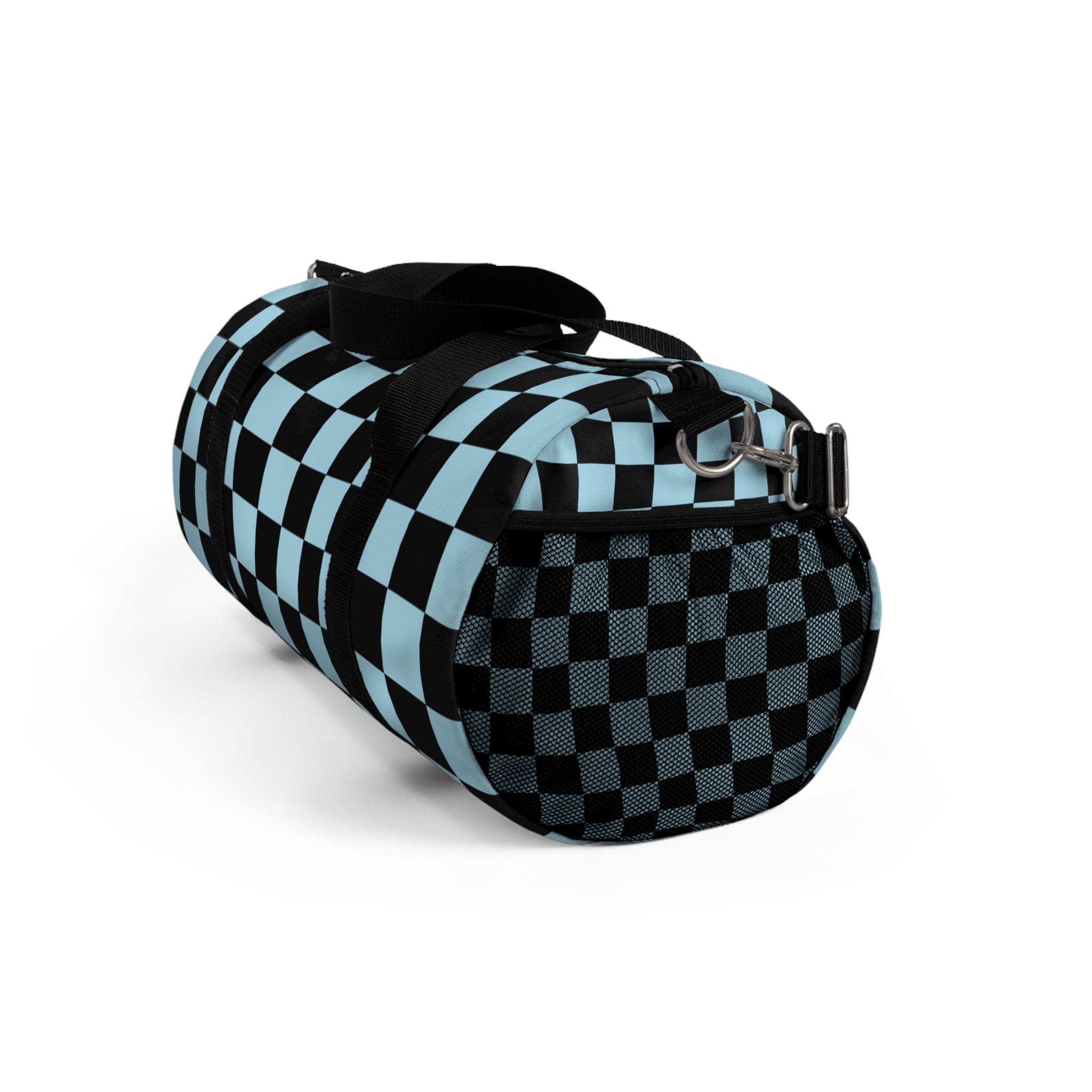 Checkerboard Black and Blue Duffel Bag, Artsulli - Art is Long, Life is Short, Bags, , , , , , , 