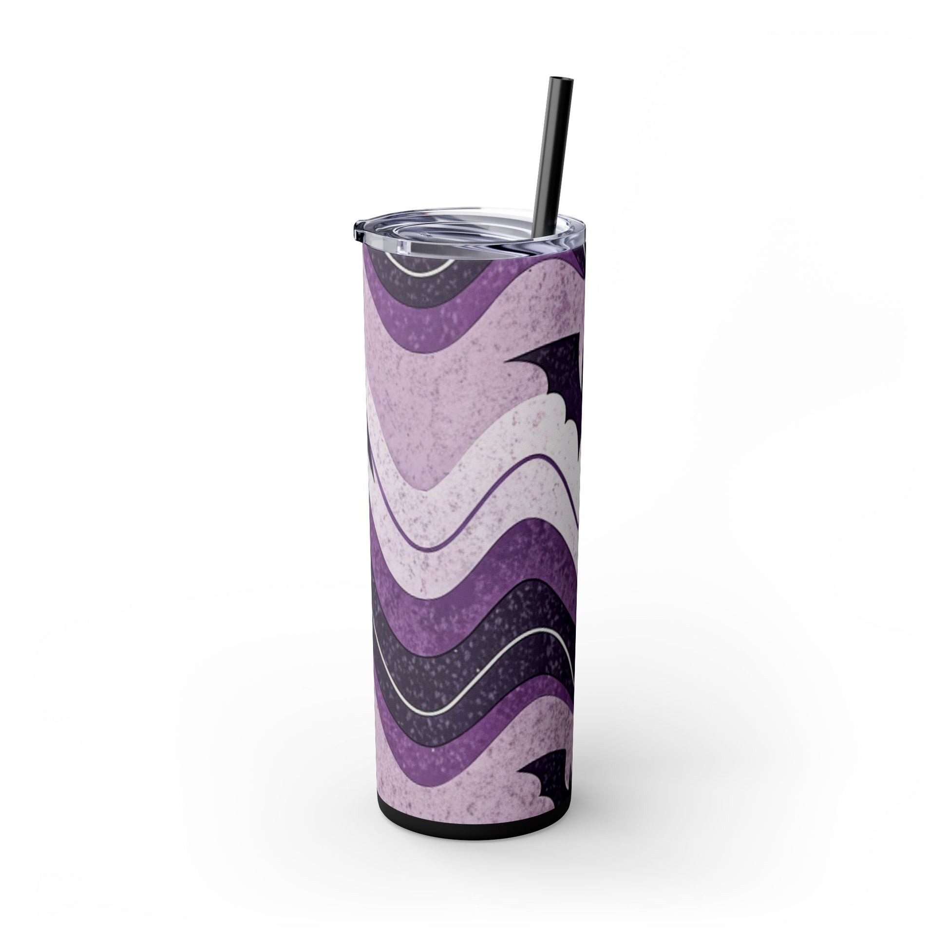 Bat Wave Skinny Tumbler with Straw, 20oz, Artsulli - Art is Long, Life is Short, Mug, , , , , , , 
