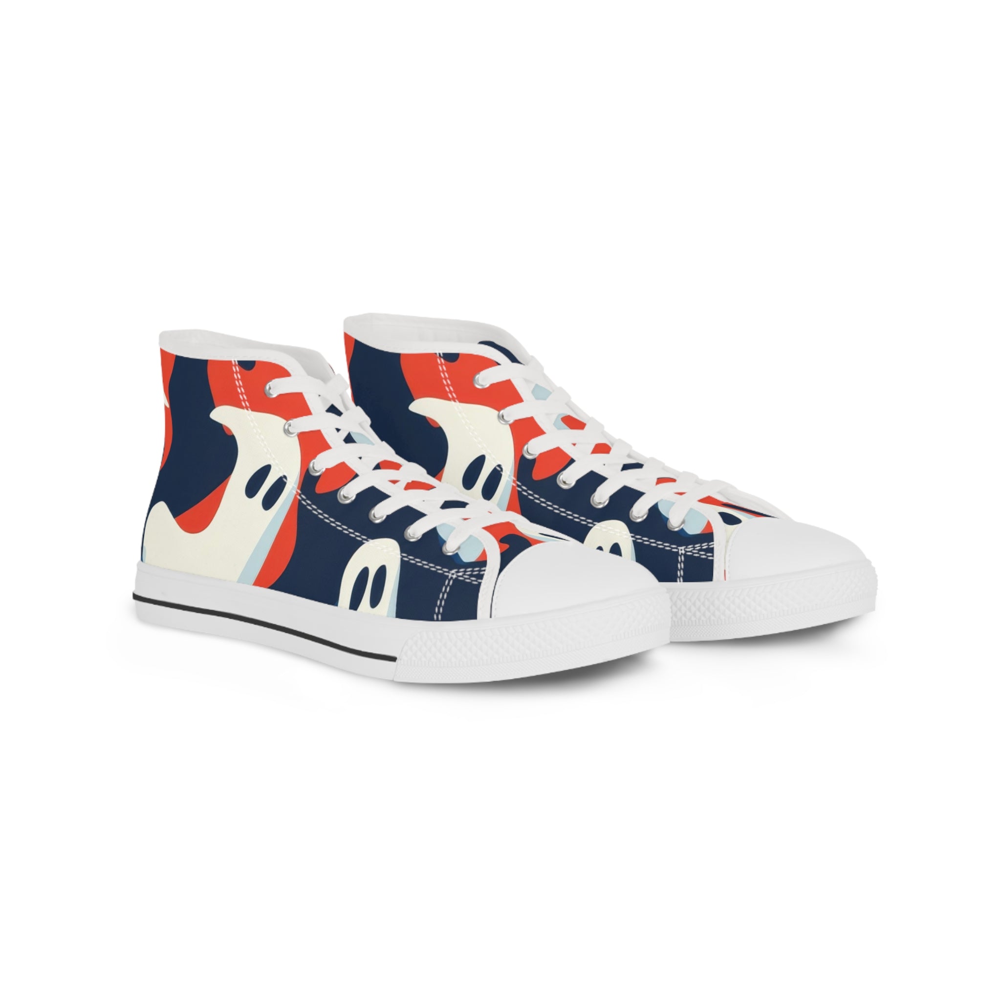 Camo Ghosts Men's High Top Sneakers, Artsulli - Art is Long, Life is Short, Shoes, Size, US 5, Color, White sole, , , 14866239823003