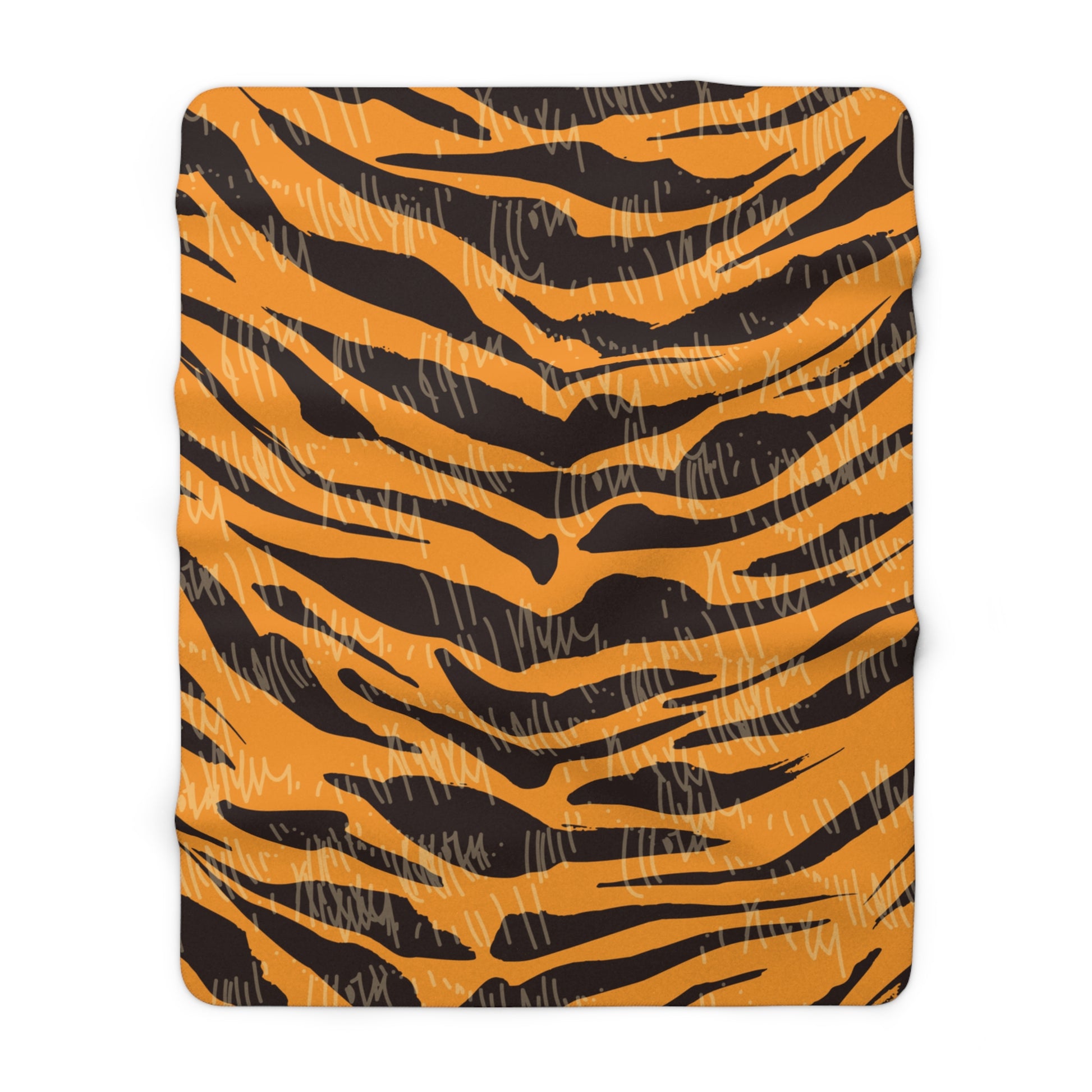 Tiger Scratches Orange & Black Sherpa Fleece Blanket, Artsulli - Art is Long, Life is Short, Home Decor, Size, 60" × 80", , , , , 13042217297809