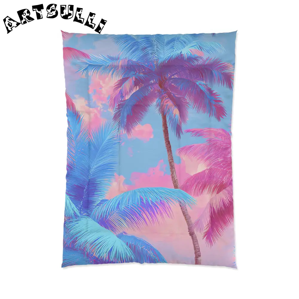 JAKKOUTTHEBXX Ethereal Pastel Palms Comforter JAKKOUTTHEBXX Artsulli