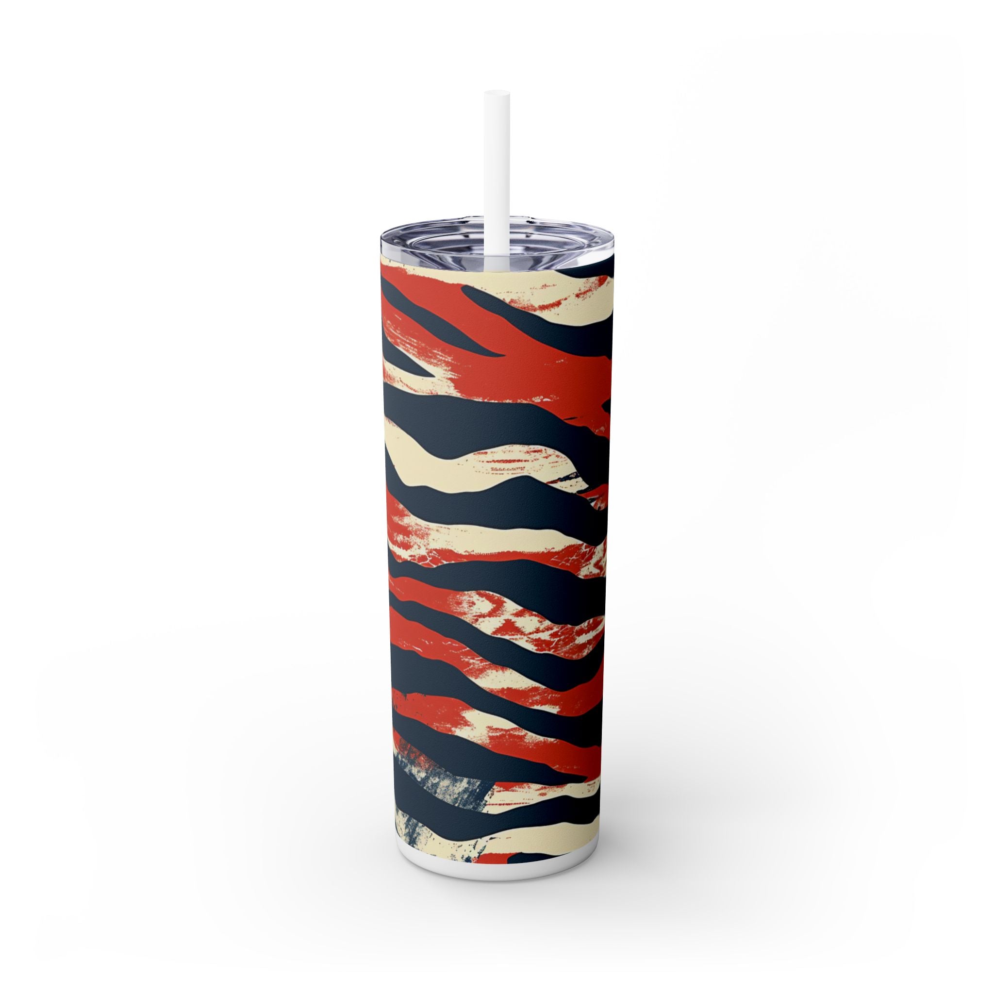 Capricious Tiger Wave Skinny Tumbler with Straw, 20oz, Artsulli - Art is Long, Life is Short, Mug, Finish, Glossy, Color, White, Size, 20oz, 20505489348211