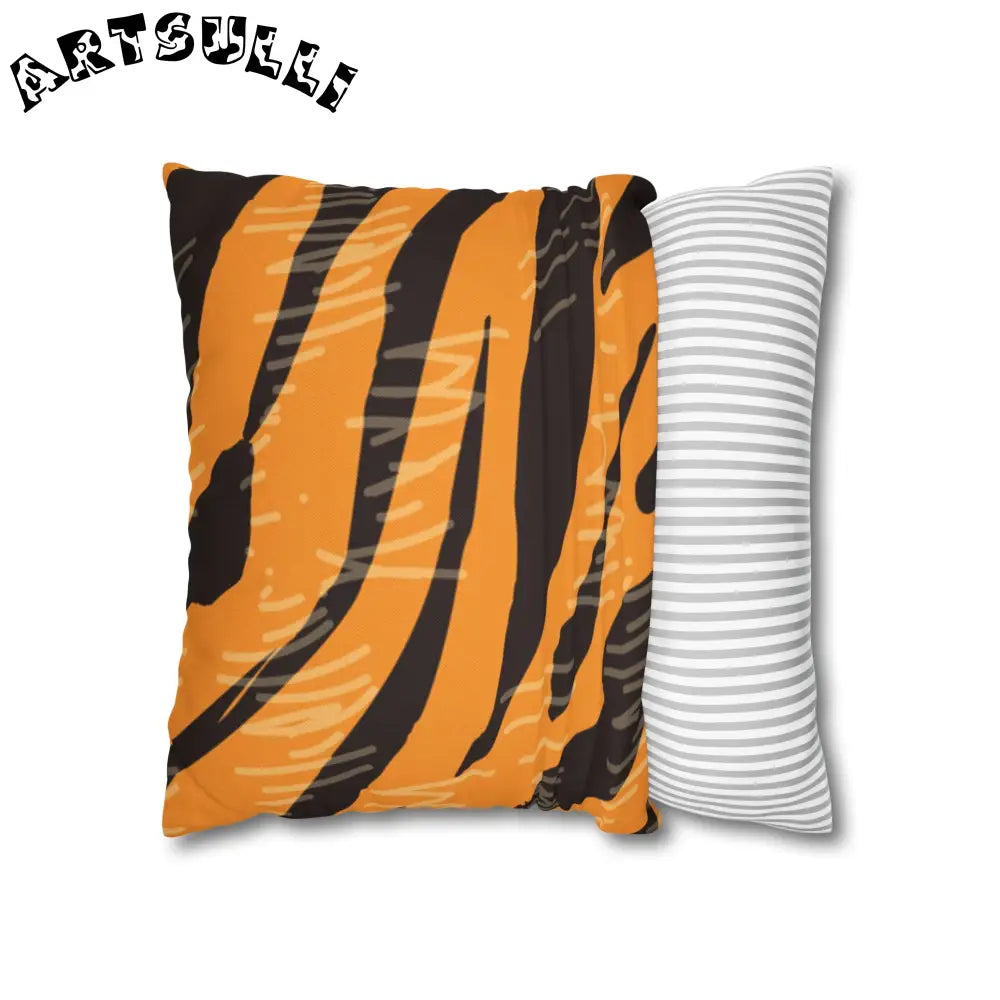 JAKKOUTTHEBXX Tiger Scratches Orange & Black Spun Polyester Square