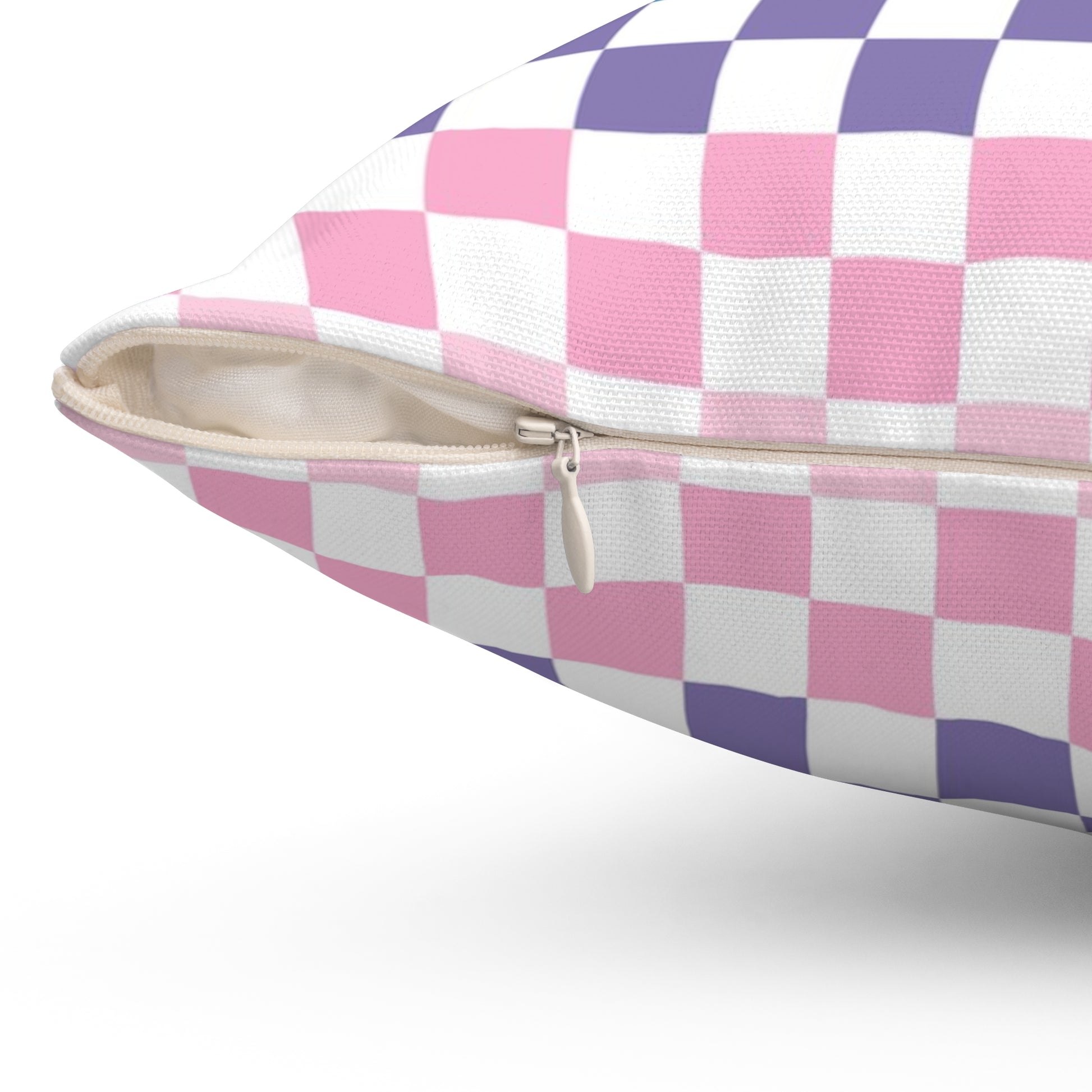 Vaporwave Rainbow  Checkerboard Multi-Color Spun Polyester Square Pillow, Artsulli - Art is Long, Life is Short, Home Decor, , , , , , , 