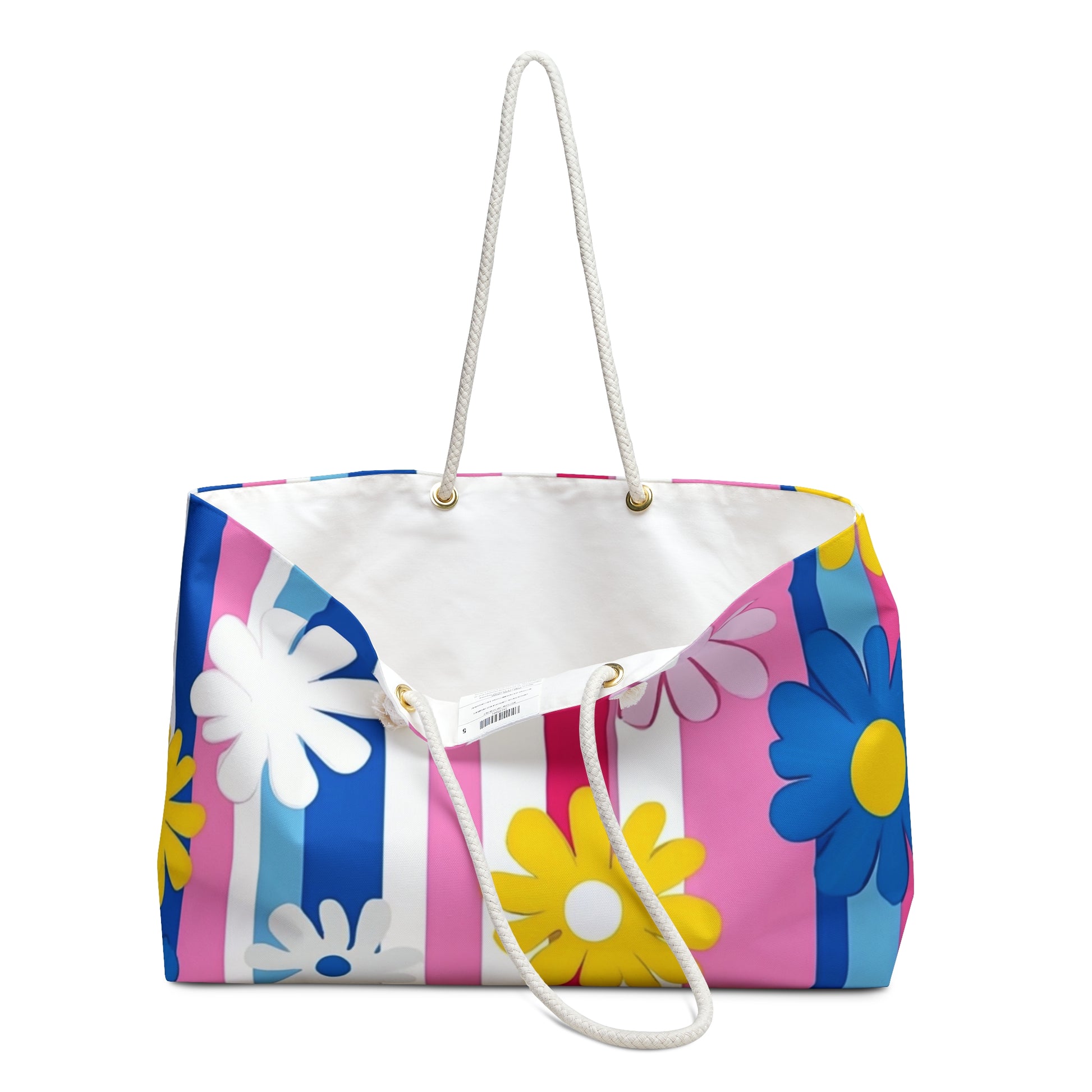 Flowers x Stripes II Multi-Color Weekender Bag, Artsulli - Art is Long, Life is Short, Bags, , , , , , , 