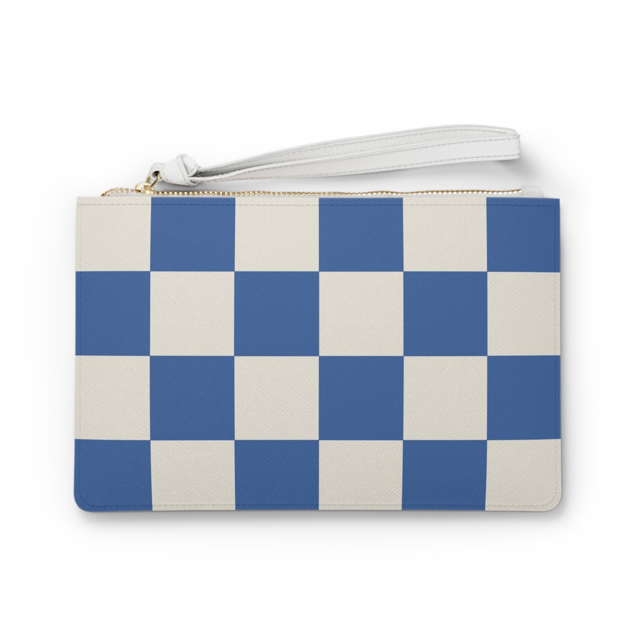 Checkerboard Blue Clutch Bag, Artsulli - Art is Long, Life is Short, Bags, Size, One size, , , , , 27757478523613138481
