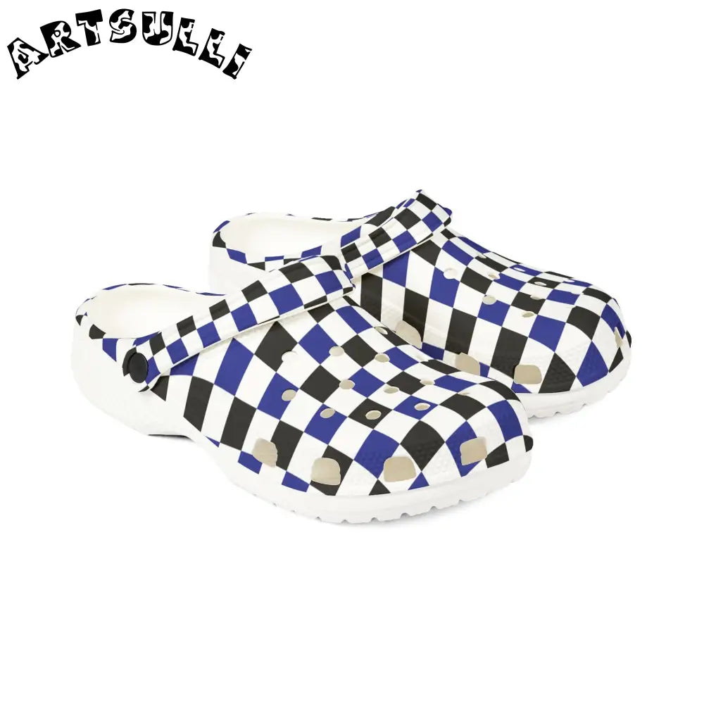 JAKKOUTTHEBXX Checkerboard Blue White and Black EVA Foam Rubber