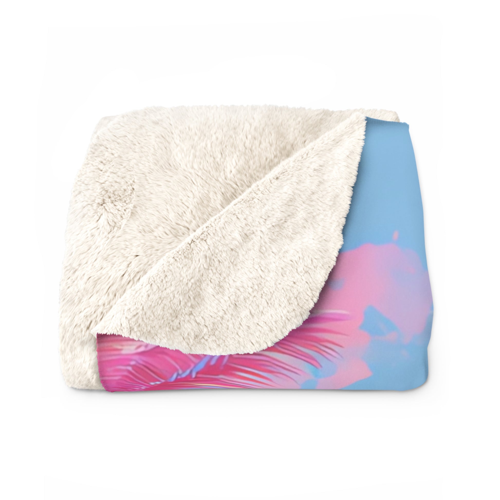 Ethereal Pastel Palms Sherpa Fleece Blanket, Artsulli - Art is Long, Life is Short, Home Decor, , , , , , , 