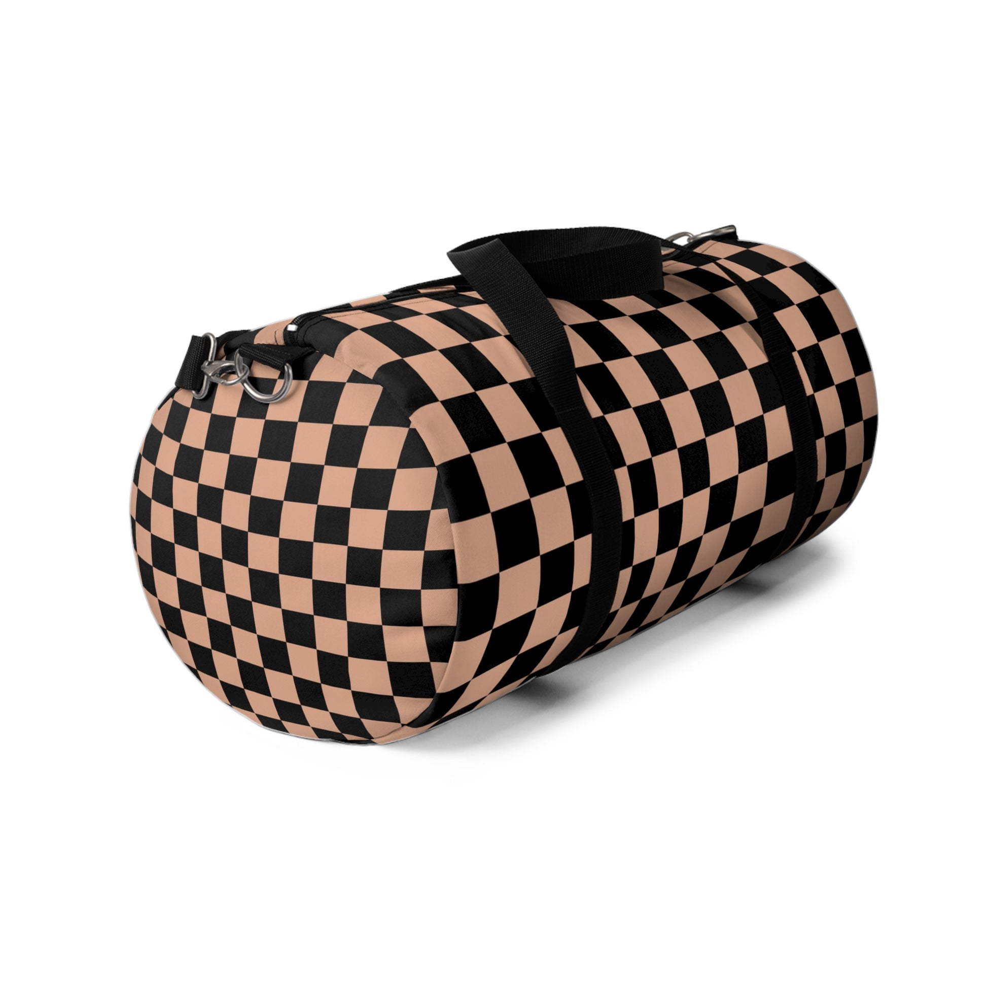 Checkerboard II Soft Orange and Black Duffel Bag, Artsulli - Art is Long, Life is Short, Bags, , , , , , , 