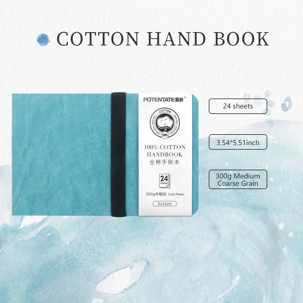 Buy The Best By Artsulli - Art is Long Life Short - POTENTATE Blue Color Watercolor Journal Drawing Book Hand Notebook Sketch Pad 100%